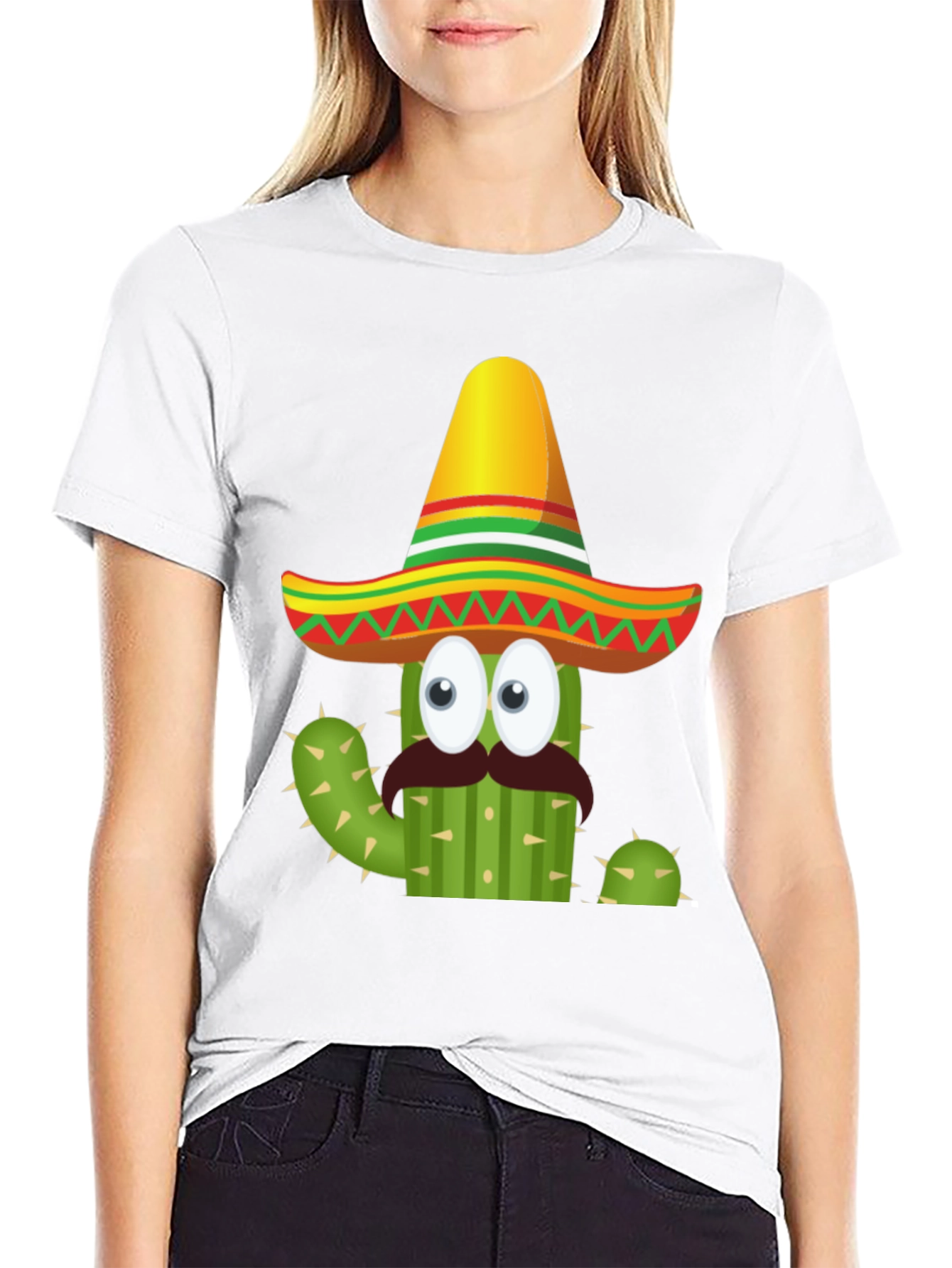 Cactus Sombrero Graphic Tee - Black