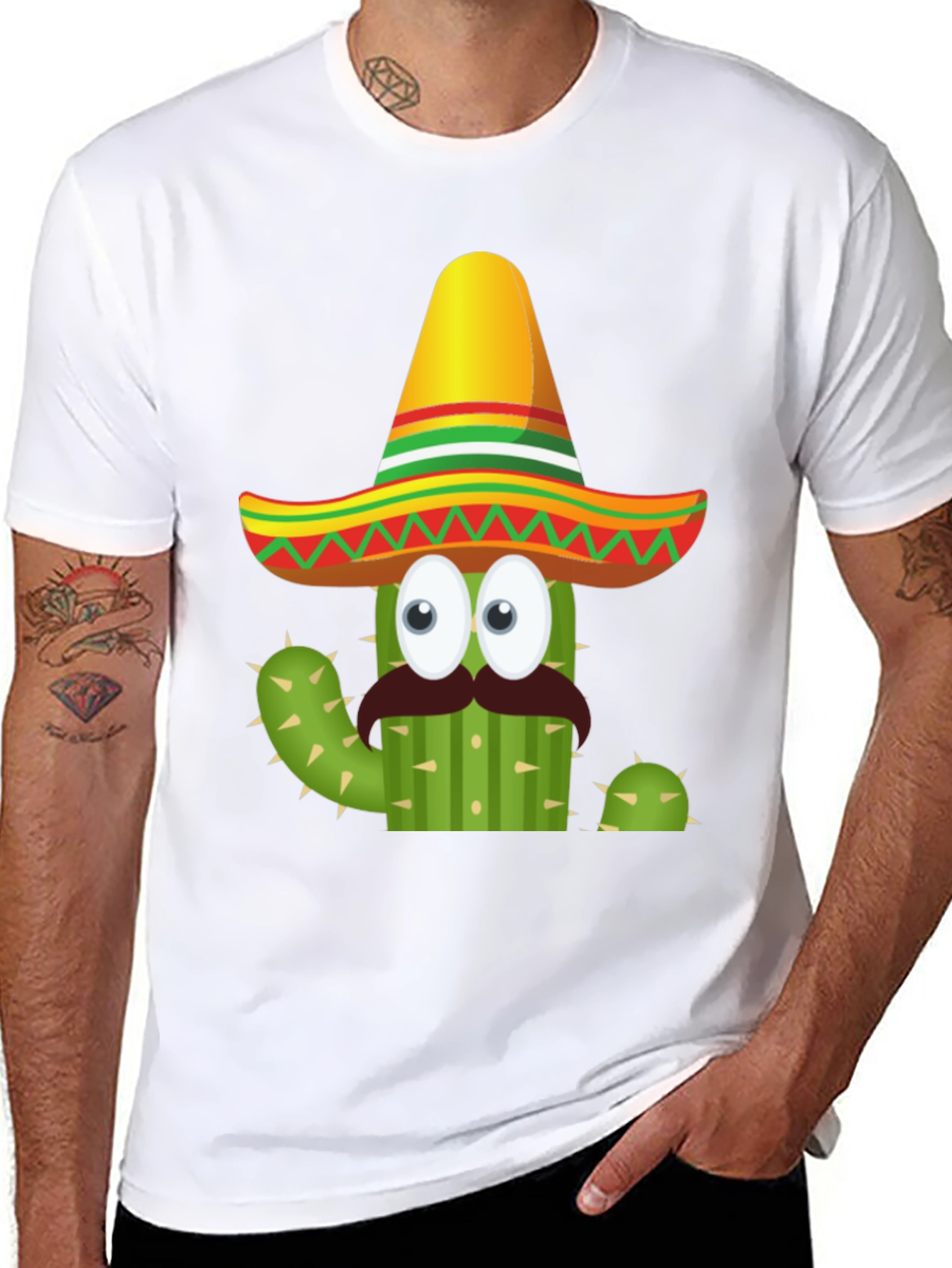 Cactus Sombrero Graphic Tee - Black