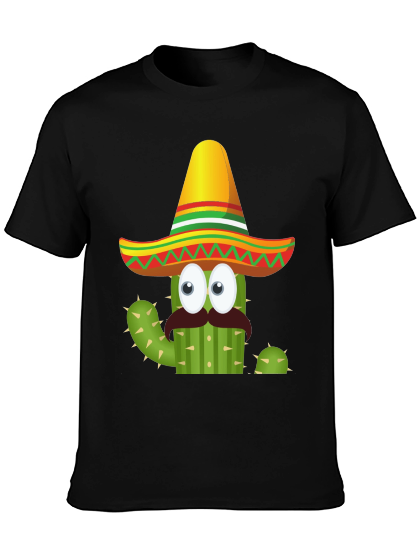 Cactus Sombrero Graphic Tee - Black