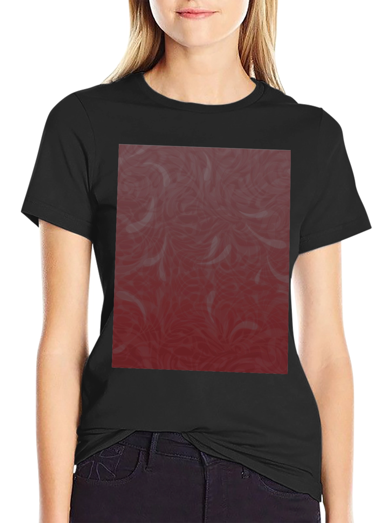 Stylish Patterned Black T-Shirt