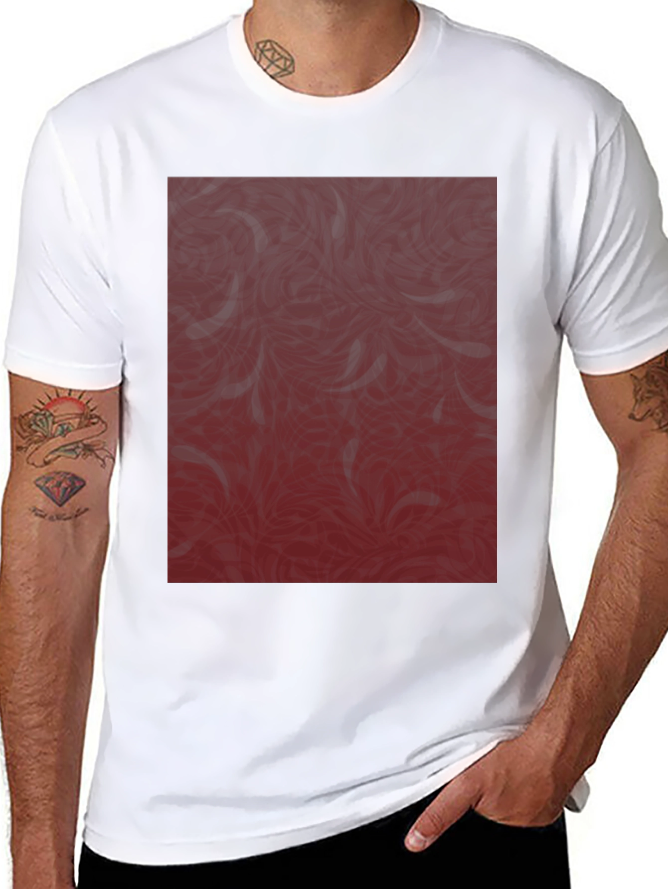Stylish Patterned Black T-Shirt