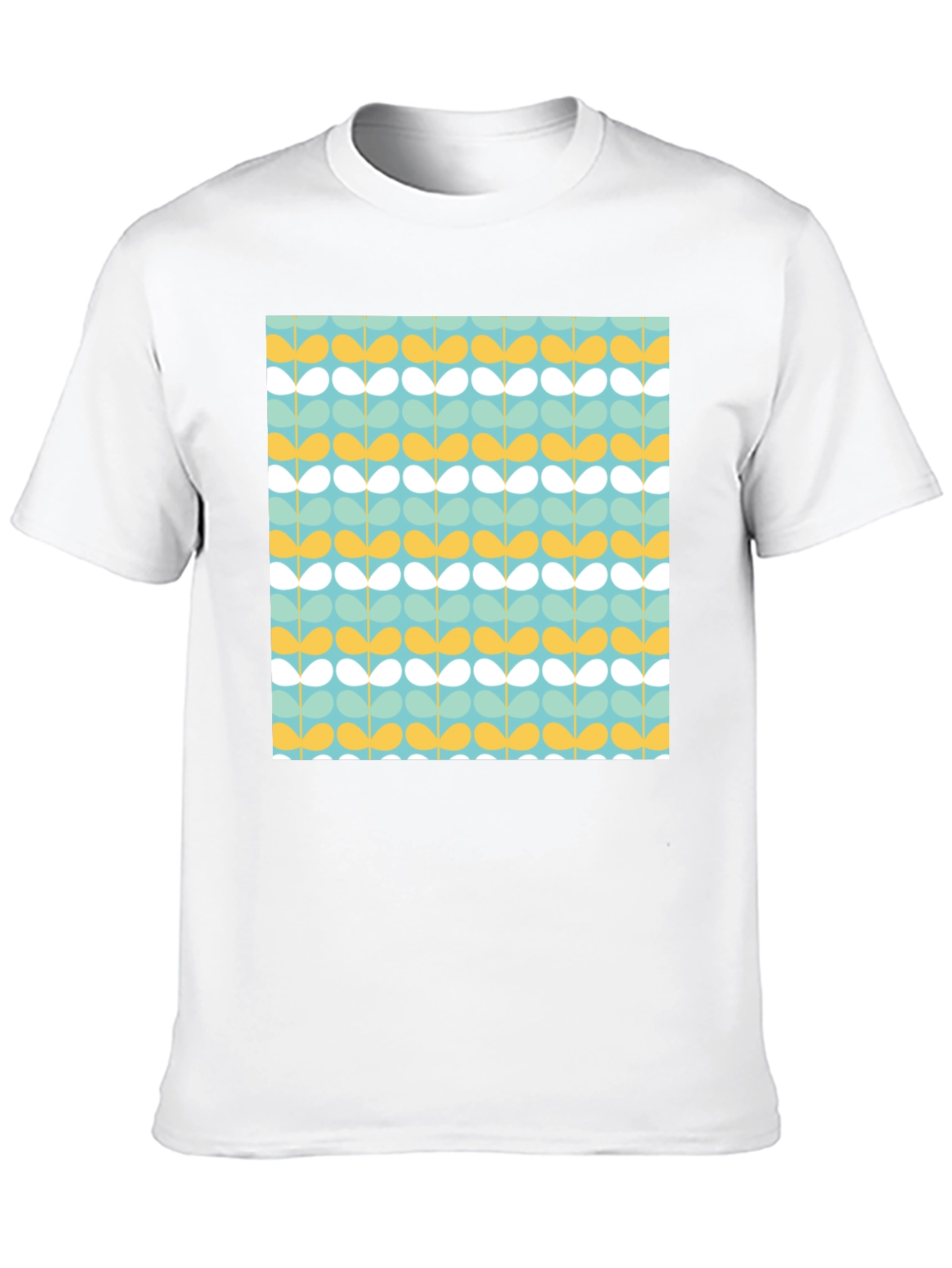 Retro Floral Pattern Black T-Shirt