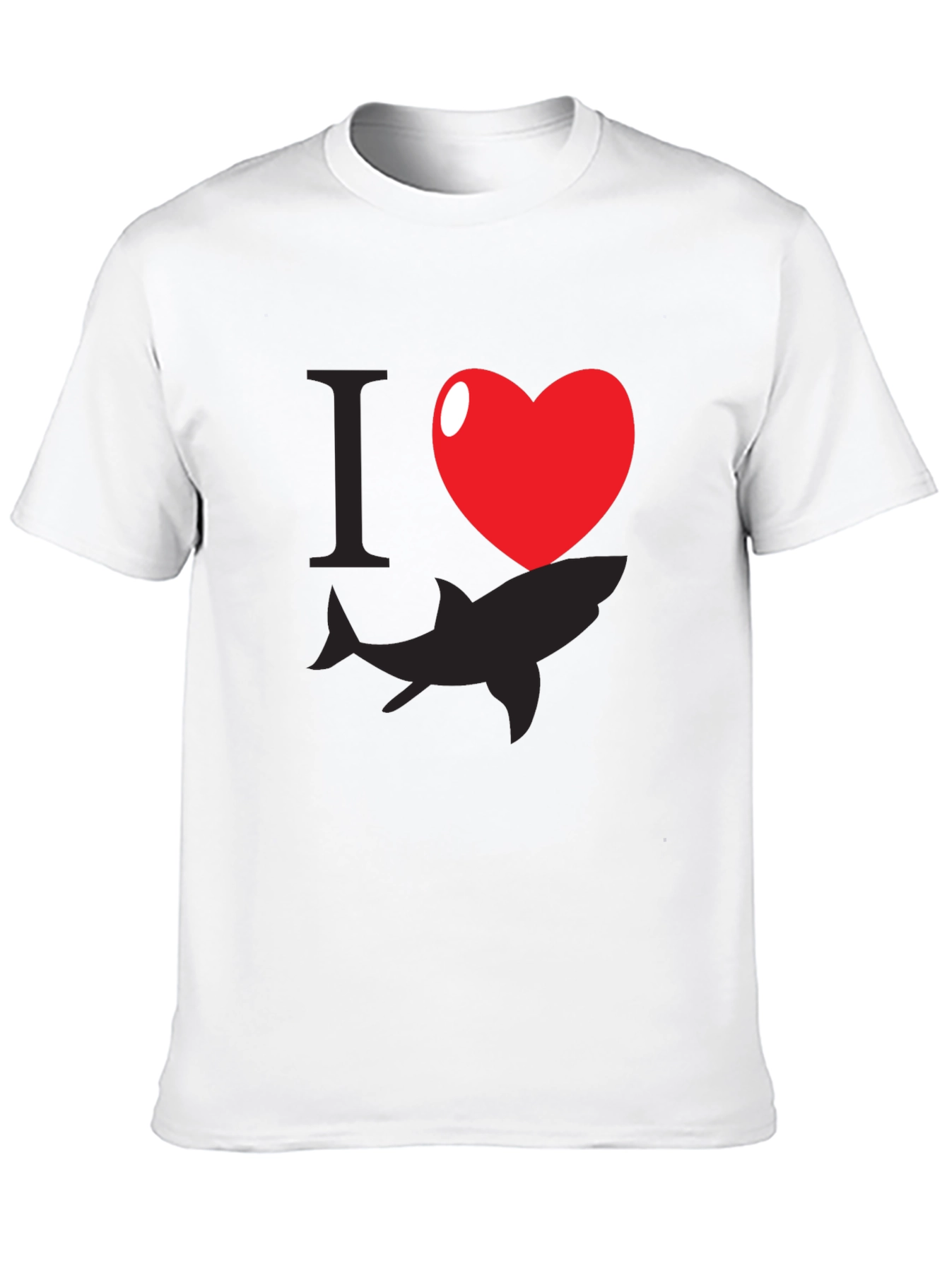 I Heart Sharks Graphic T-Shirt - Black Cotton Blend