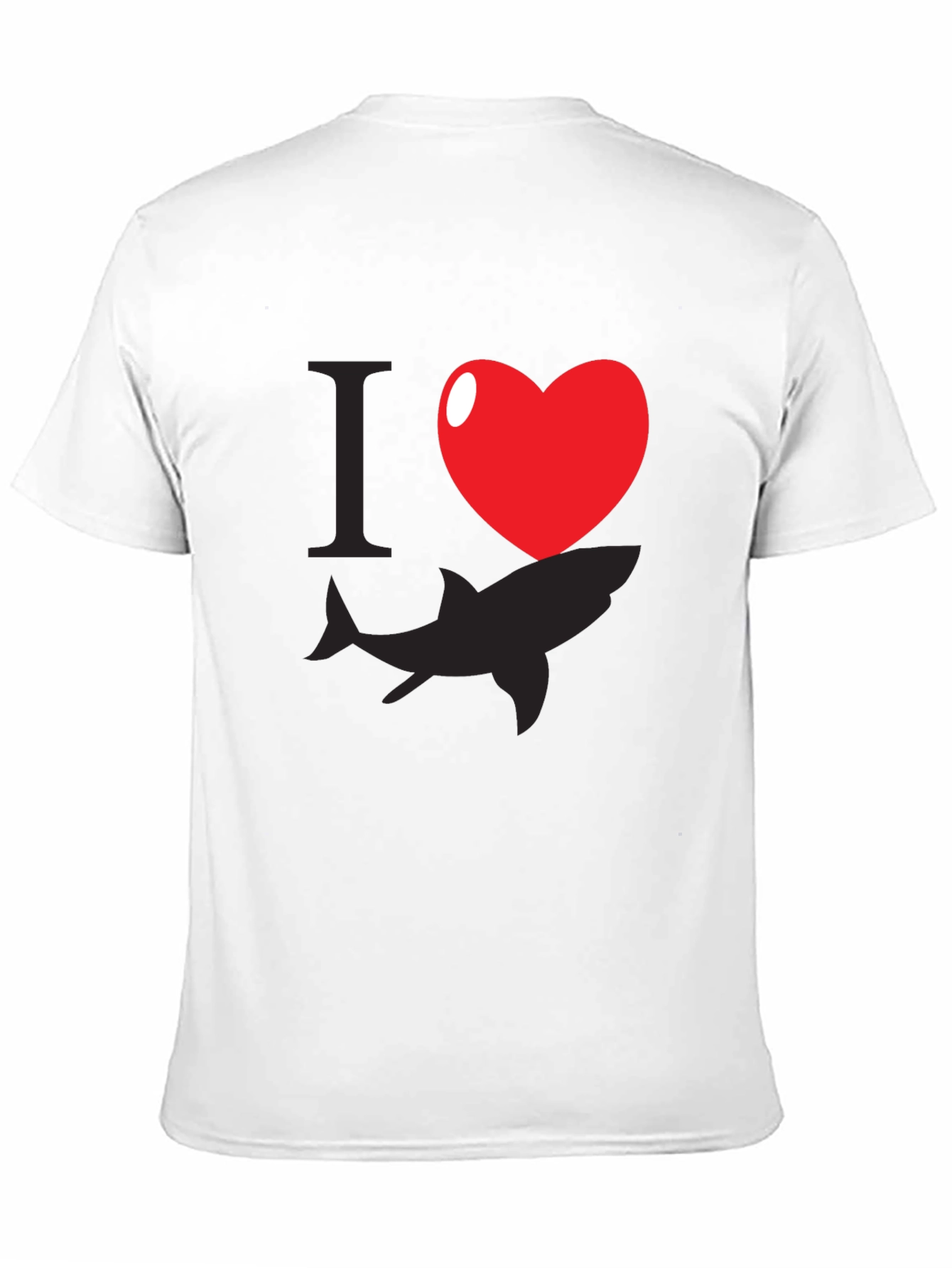 I Heart Sharks Graphic T-Shirt - Black Cotton Blend