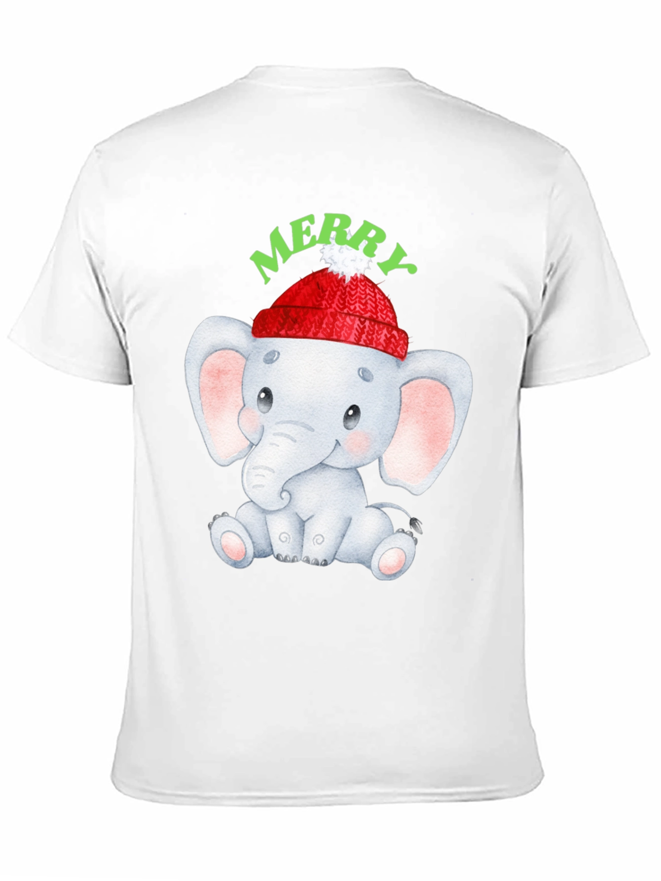 Cute Elephant Merry Christmas Graphic Tee