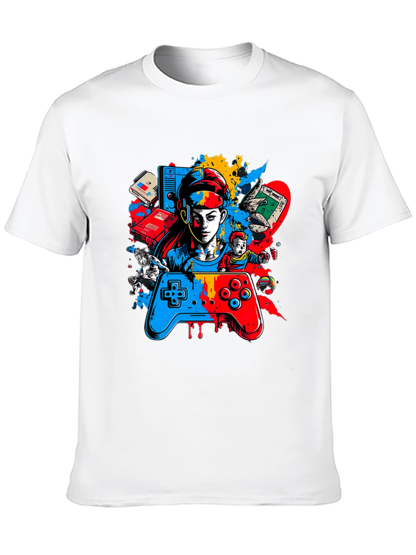Gamer Graphic Black T-Shirt - Retro Video Game Style