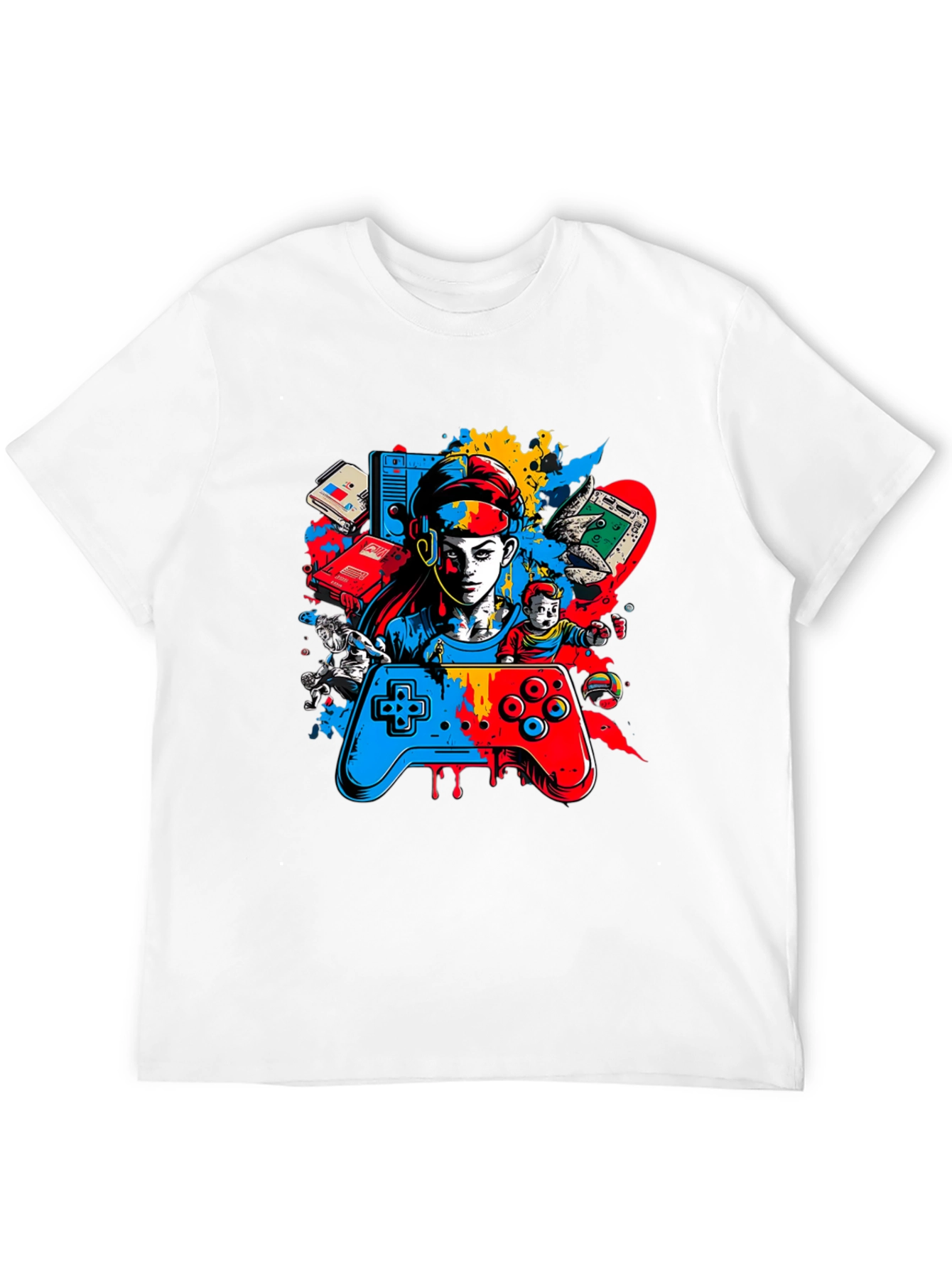 Gamer Graphic Black T-Shirt - Retro Video Game Style