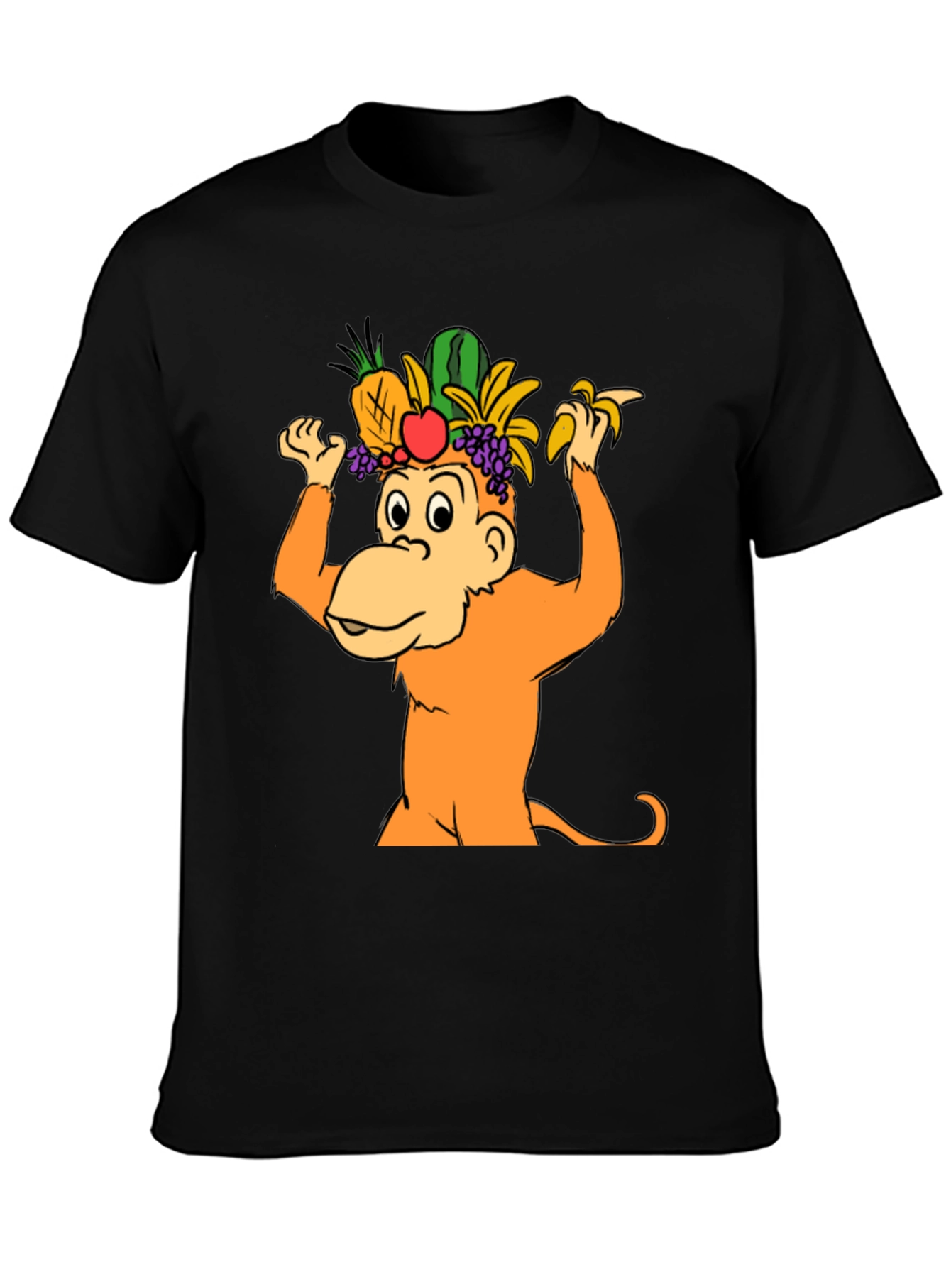 Funny Monkey Fruit Hat T-Shirt