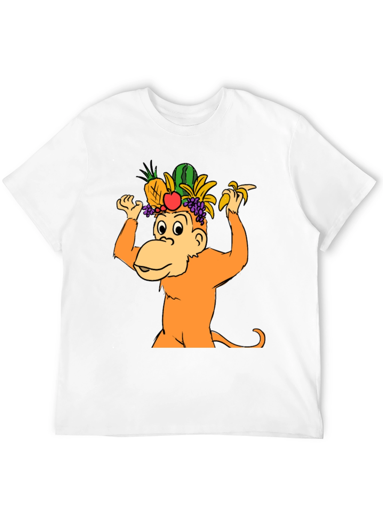 Funny Monkey Fruit Hat T-Shirt