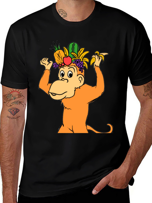 Funny Monkey Fruit Hat T-Shirt