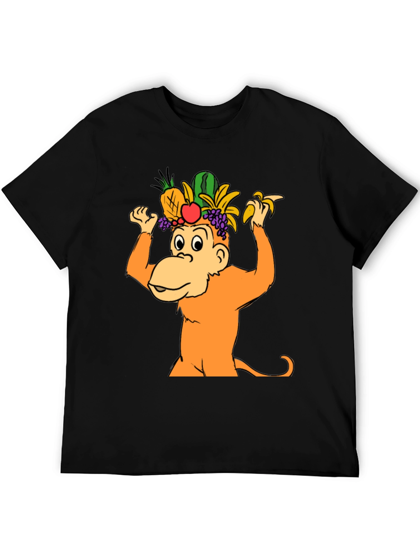 Funny Monkey Fruit Hat T-Shirt