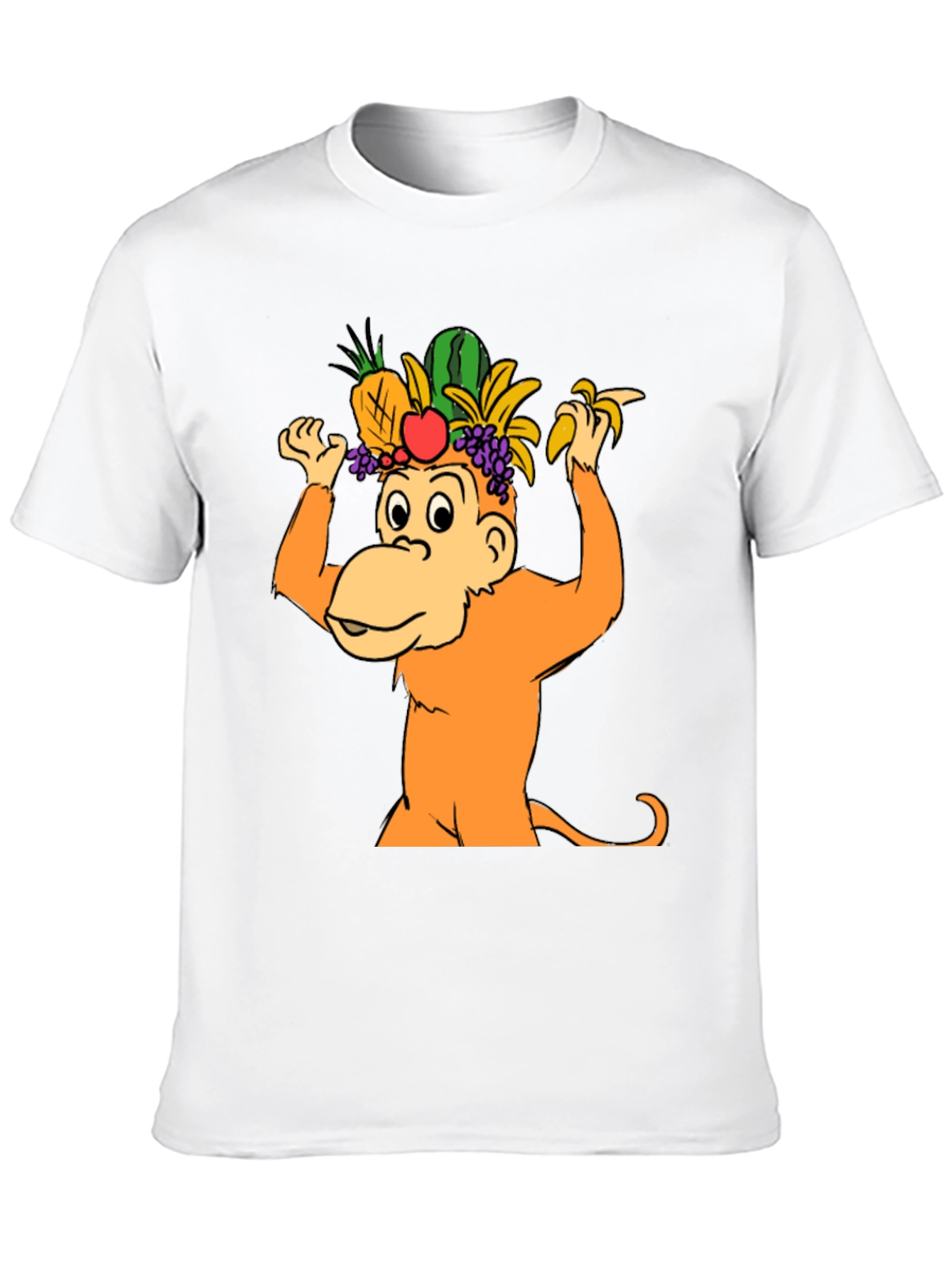 Funny Monkey Fruit Hat T-Shirt