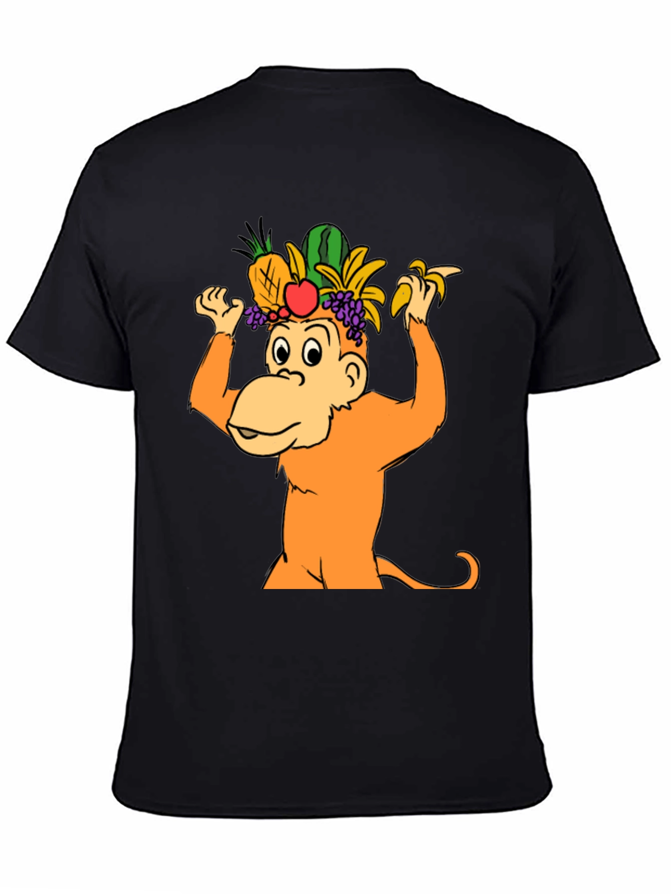 Funny Monkey Fruit Hat T-Shirt