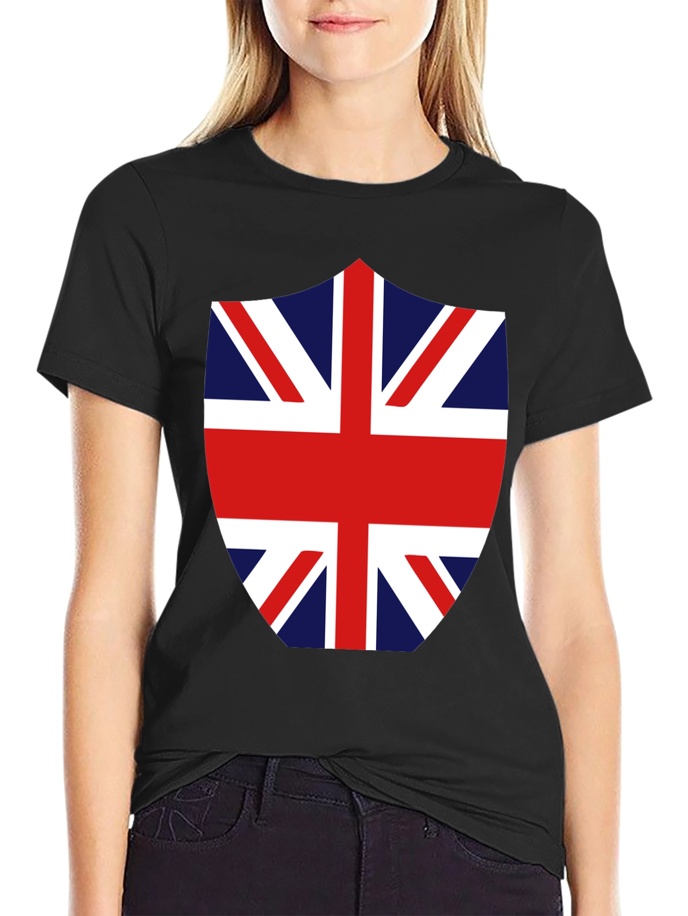 Union Jack Shield Graphic Tee - Black