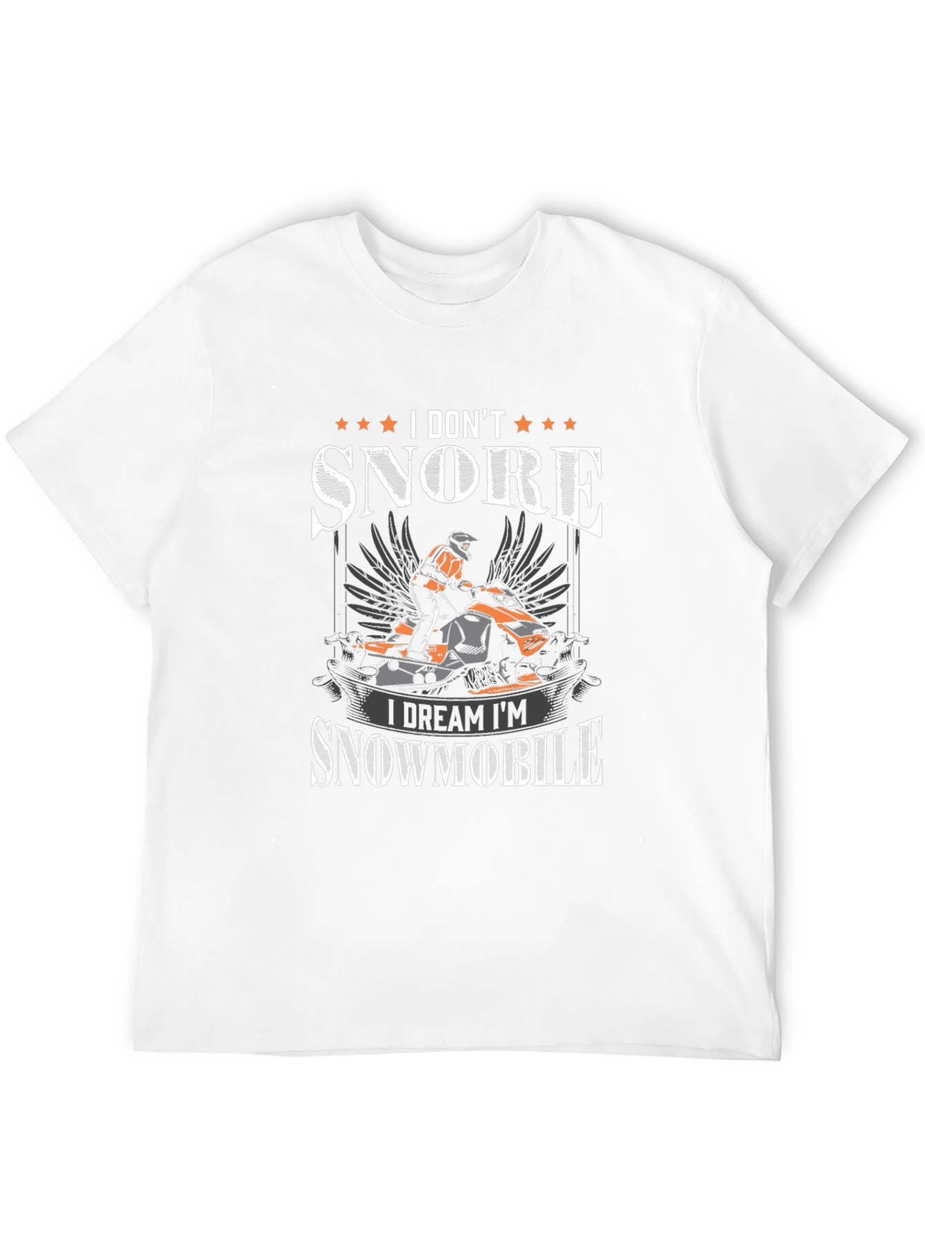 I Dont Snore I Dream Snowmobile Black T-Shirt