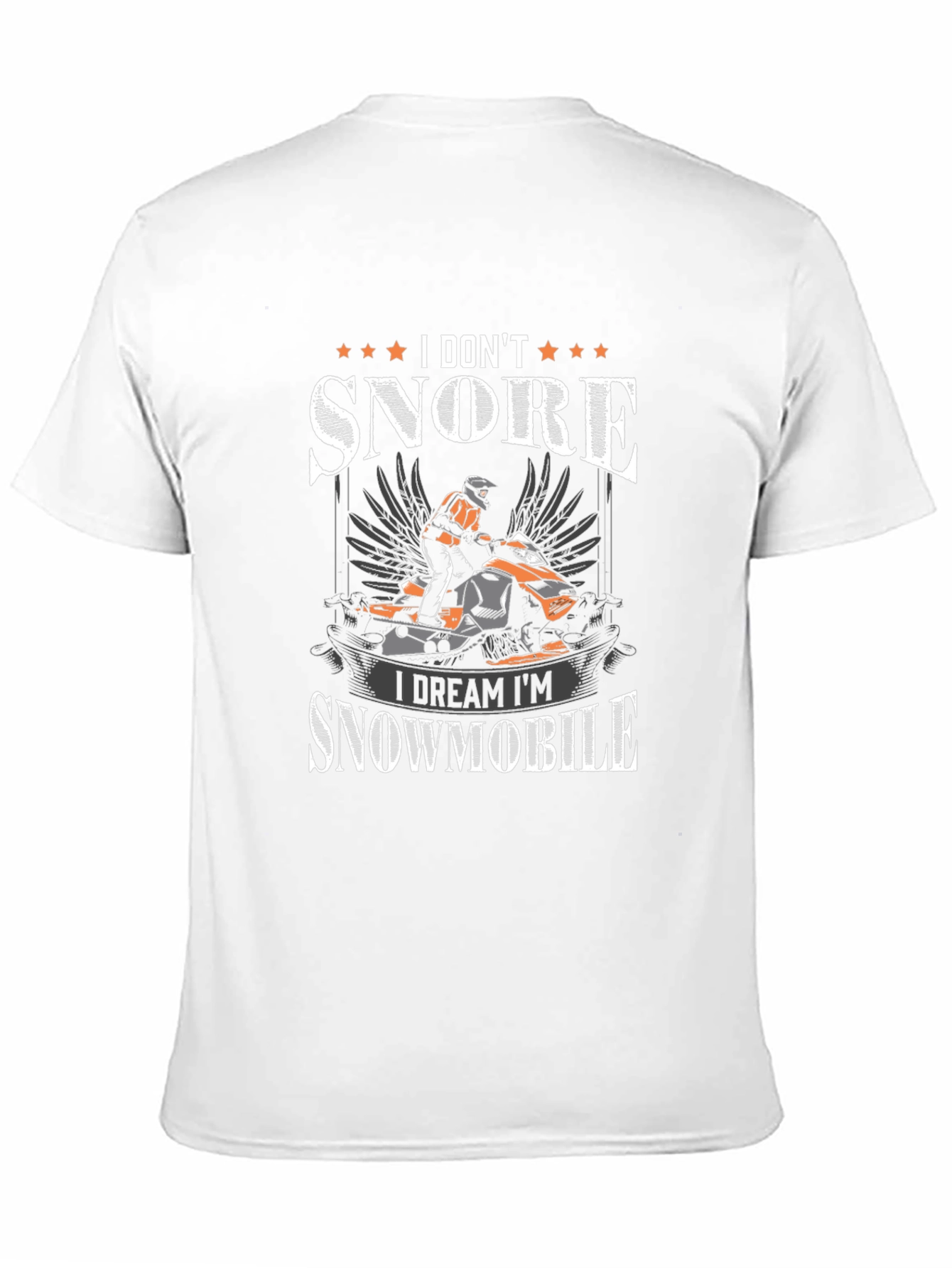 I Dont Snore I Dream Snowmobile Black T-Shirt