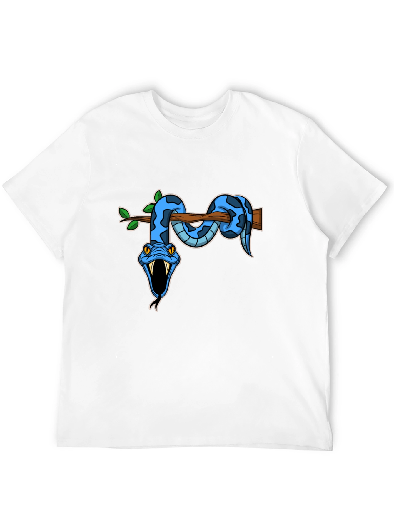 Snake on Branch Graphic Tee - Mens Black T-Shirt