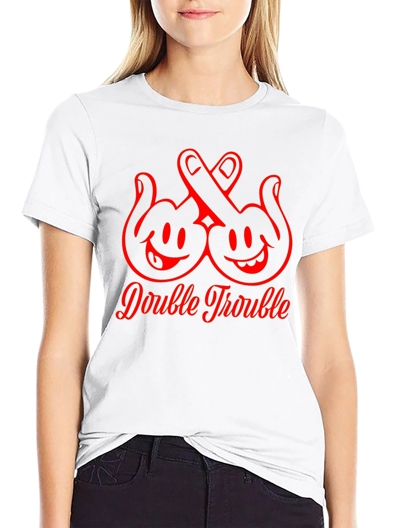 Double Trouble Graphic T-Shirt Black