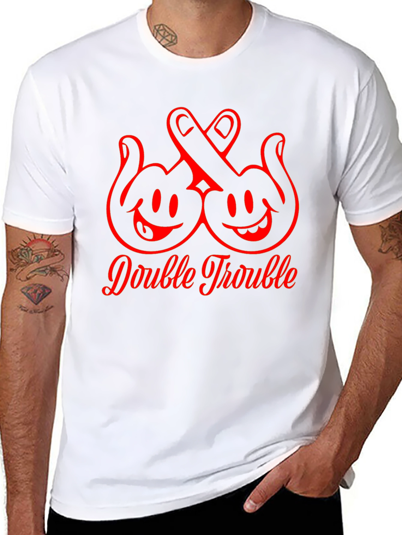 Double Trouble Graphic T-Shirt Black