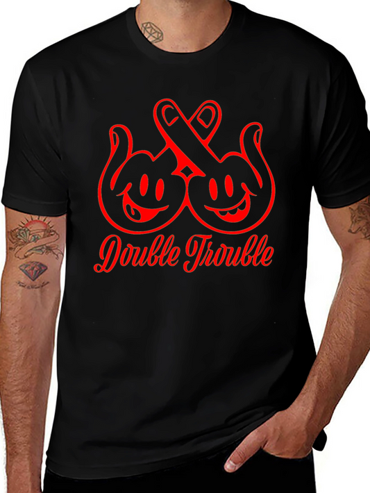 Double Trouble Graphic T-Shirt Black