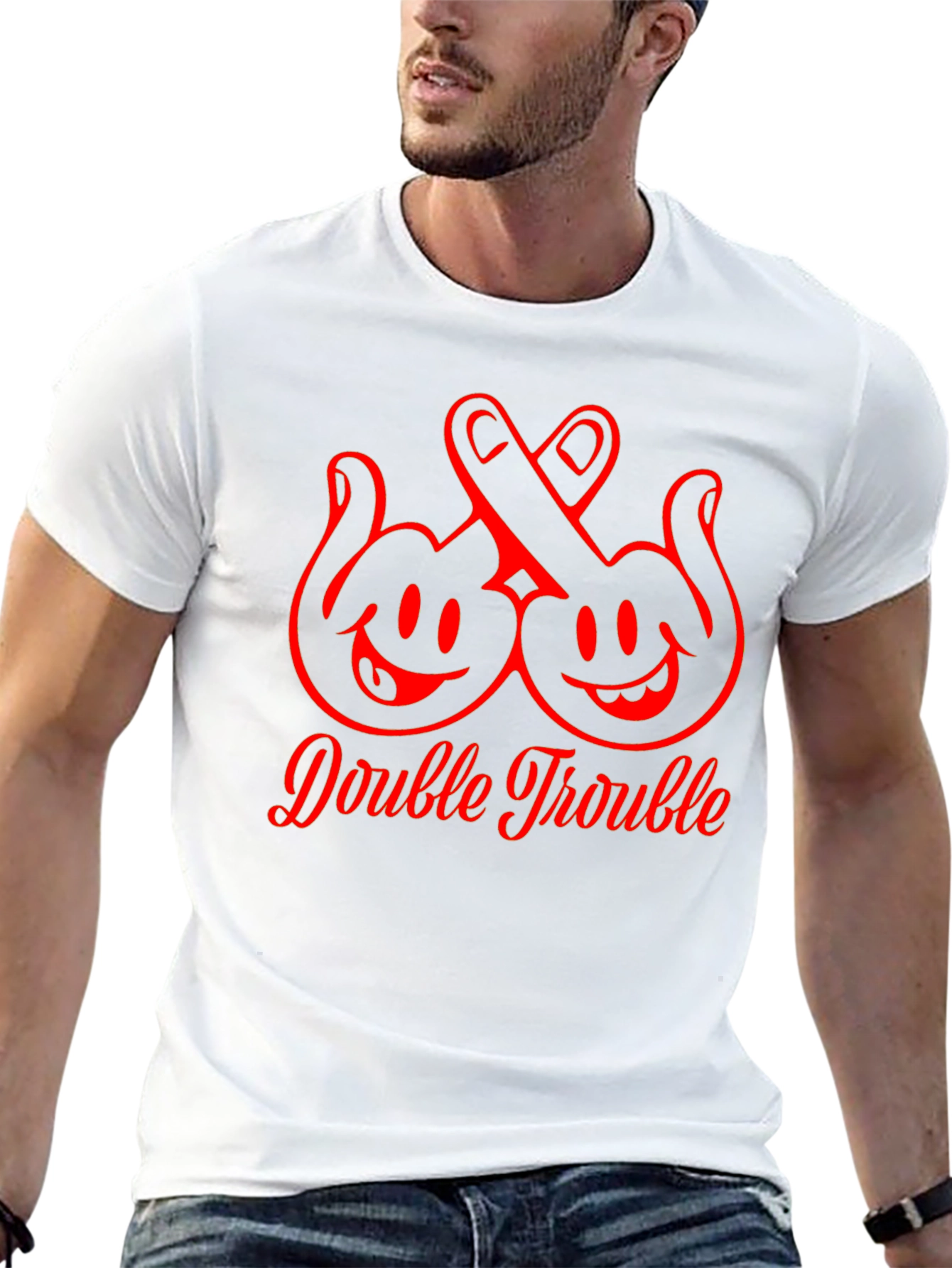Double Trouble Graphic T-Shirt Black