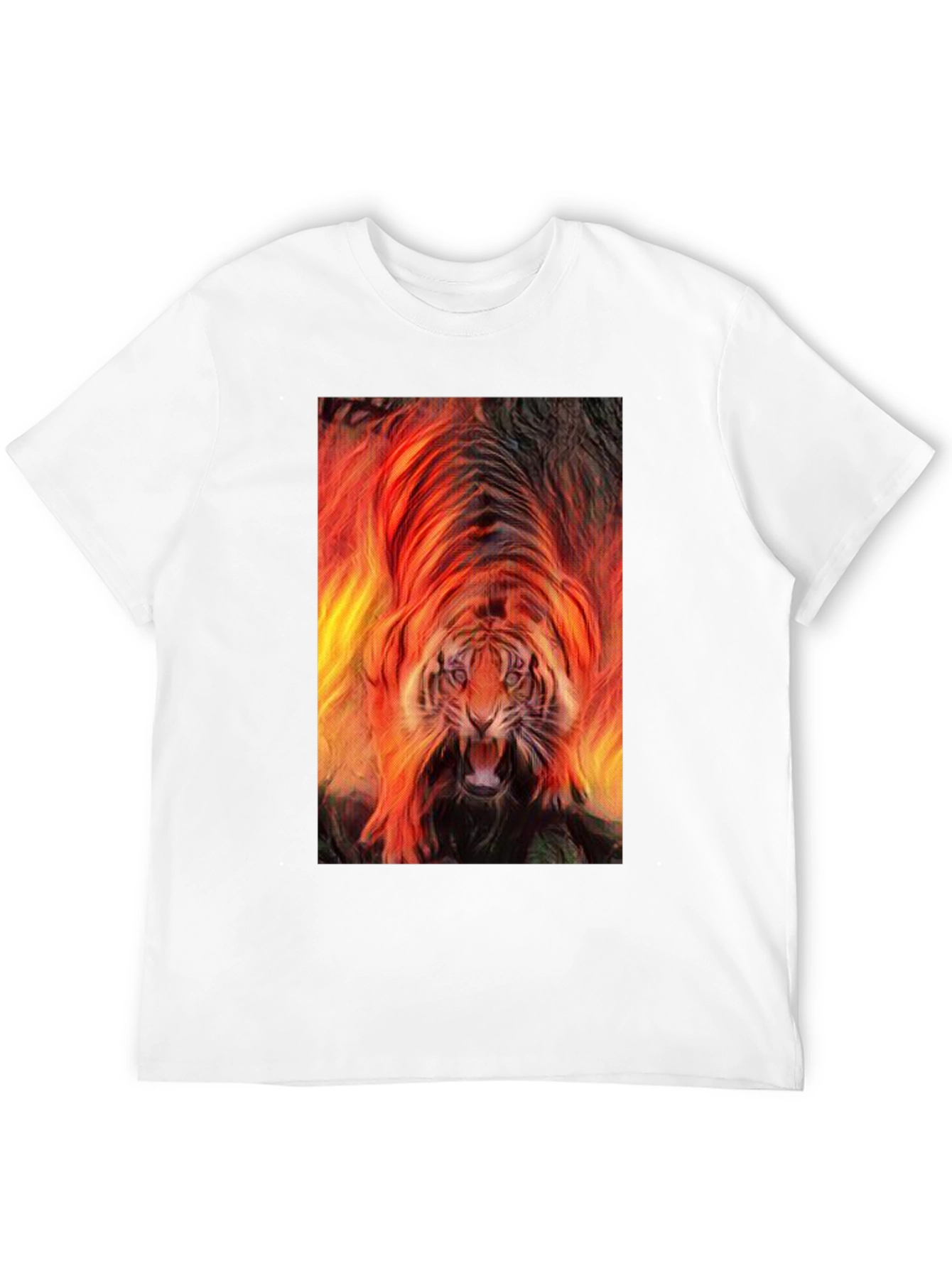 Fiery Tiger Graphic Tee - Bold Statement Shirt