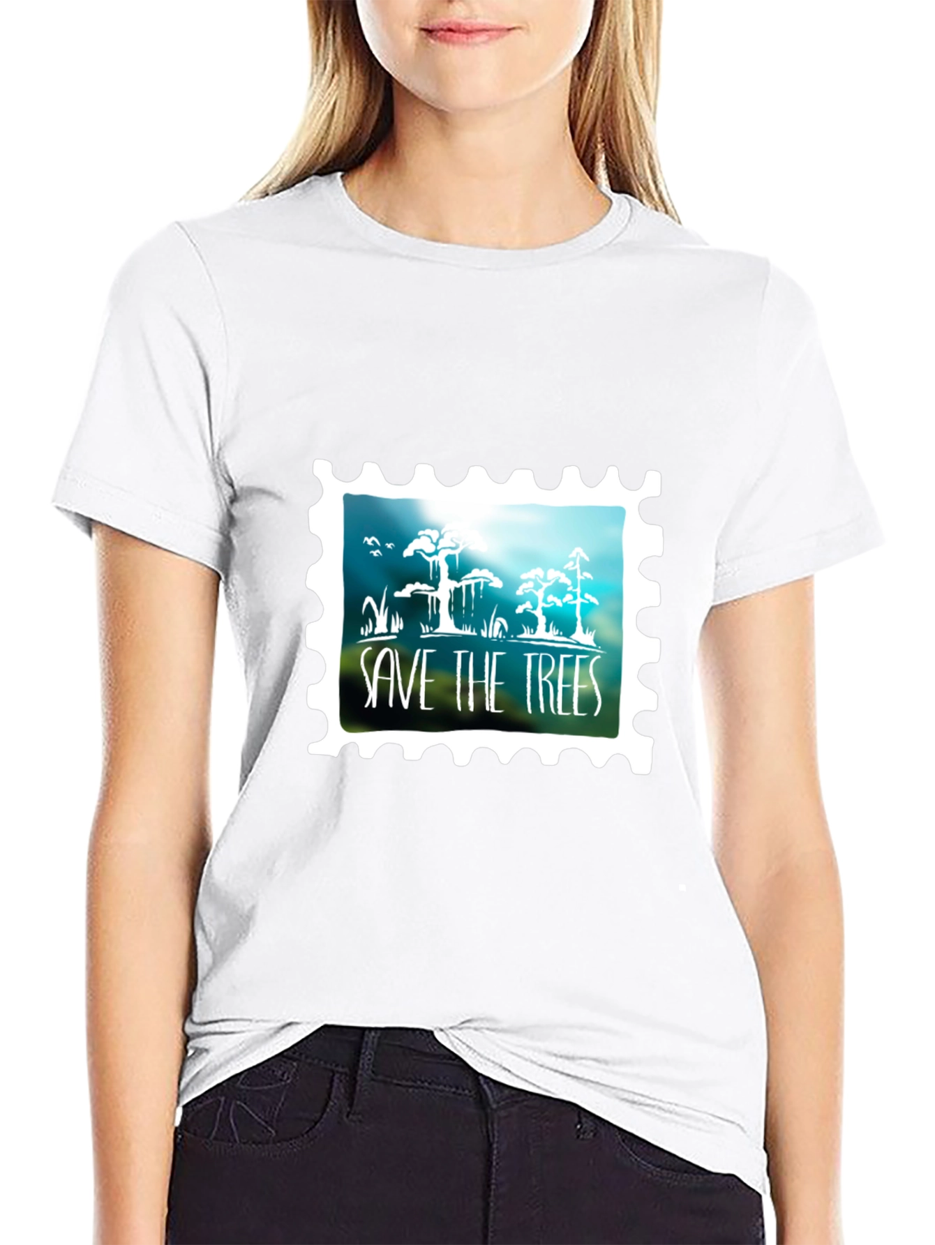 Save The Trees Graphic Tee - Black Cotton