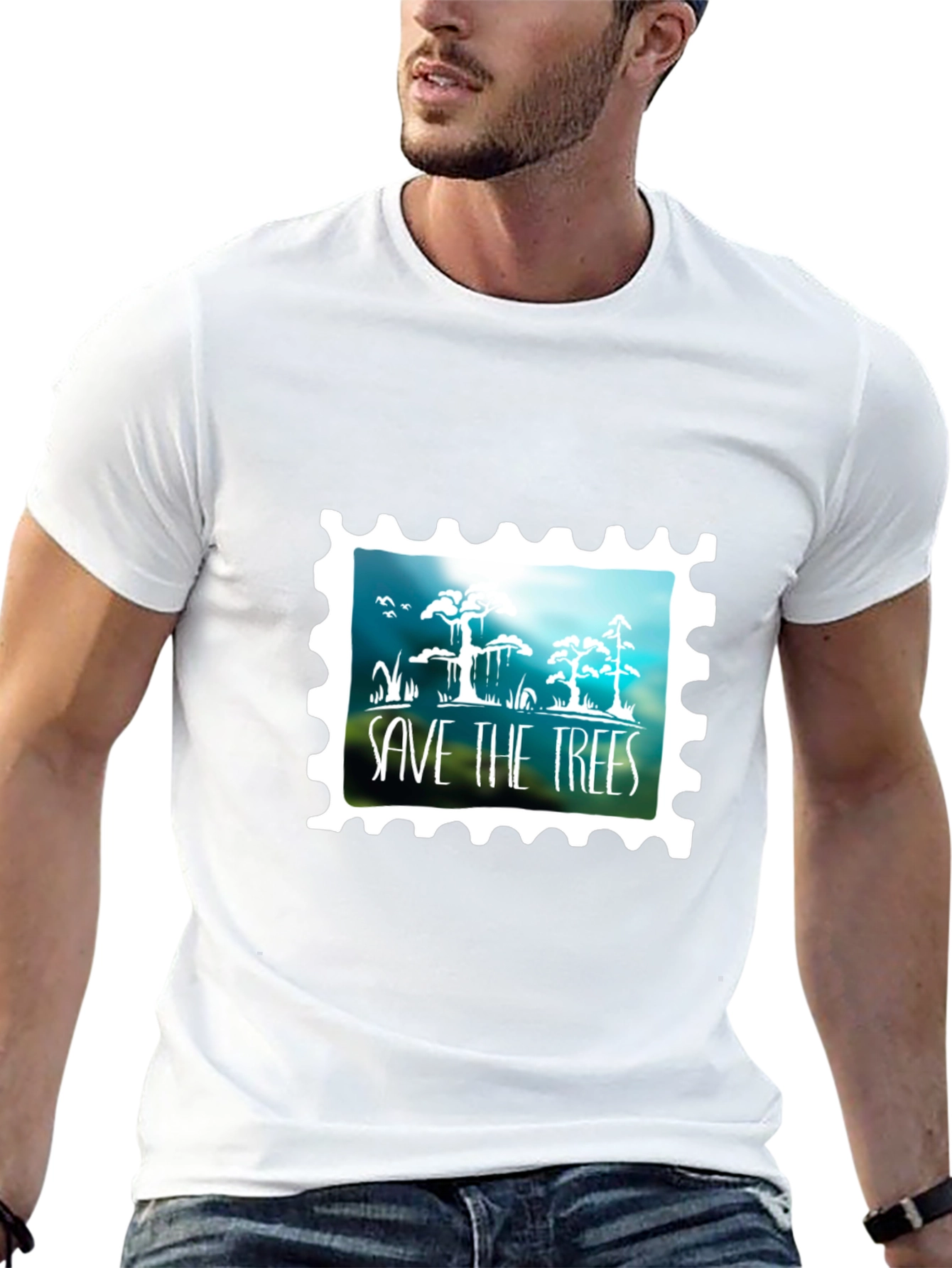 Save The Trees Graphic Tee - Black Cotton