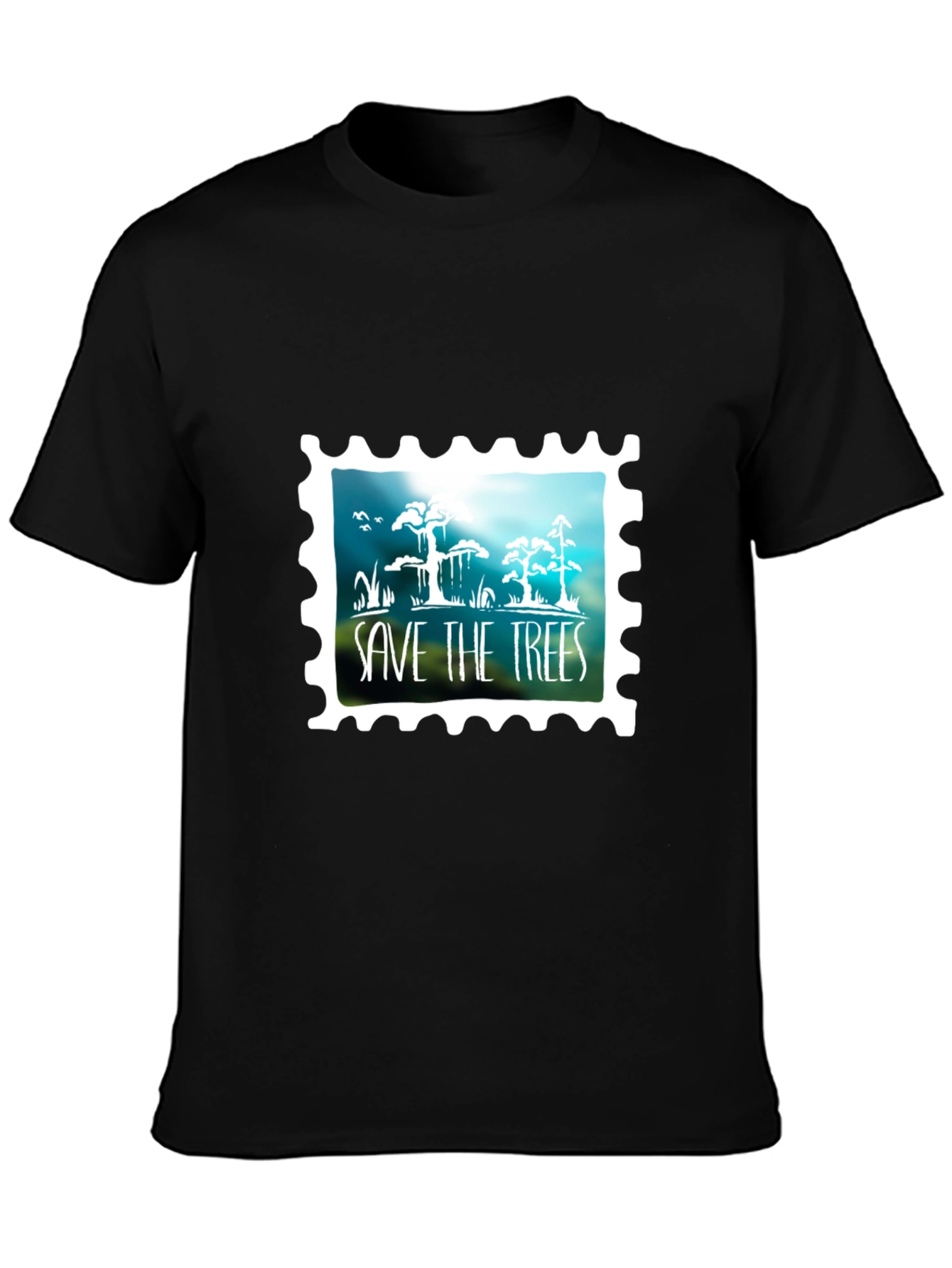 Save The Trees Graphic Tee - Black Cotton