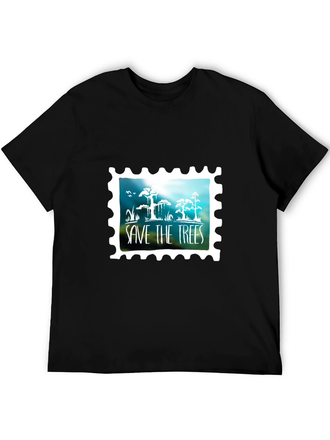Save The Trees Graphic Tee - Black Cotton