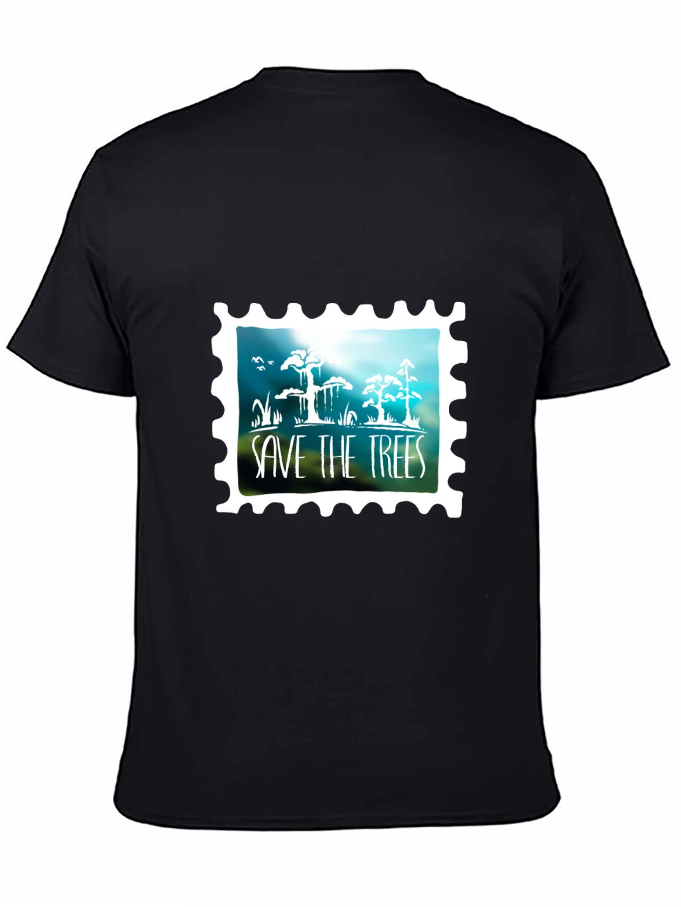 Save The Trees Graphic Tee - Black Cotton