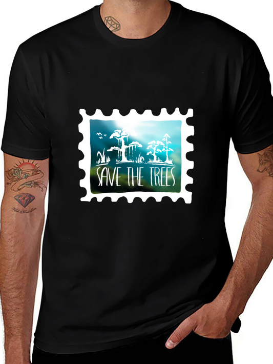 Save The Trees Graphic Tee - Black Cotton