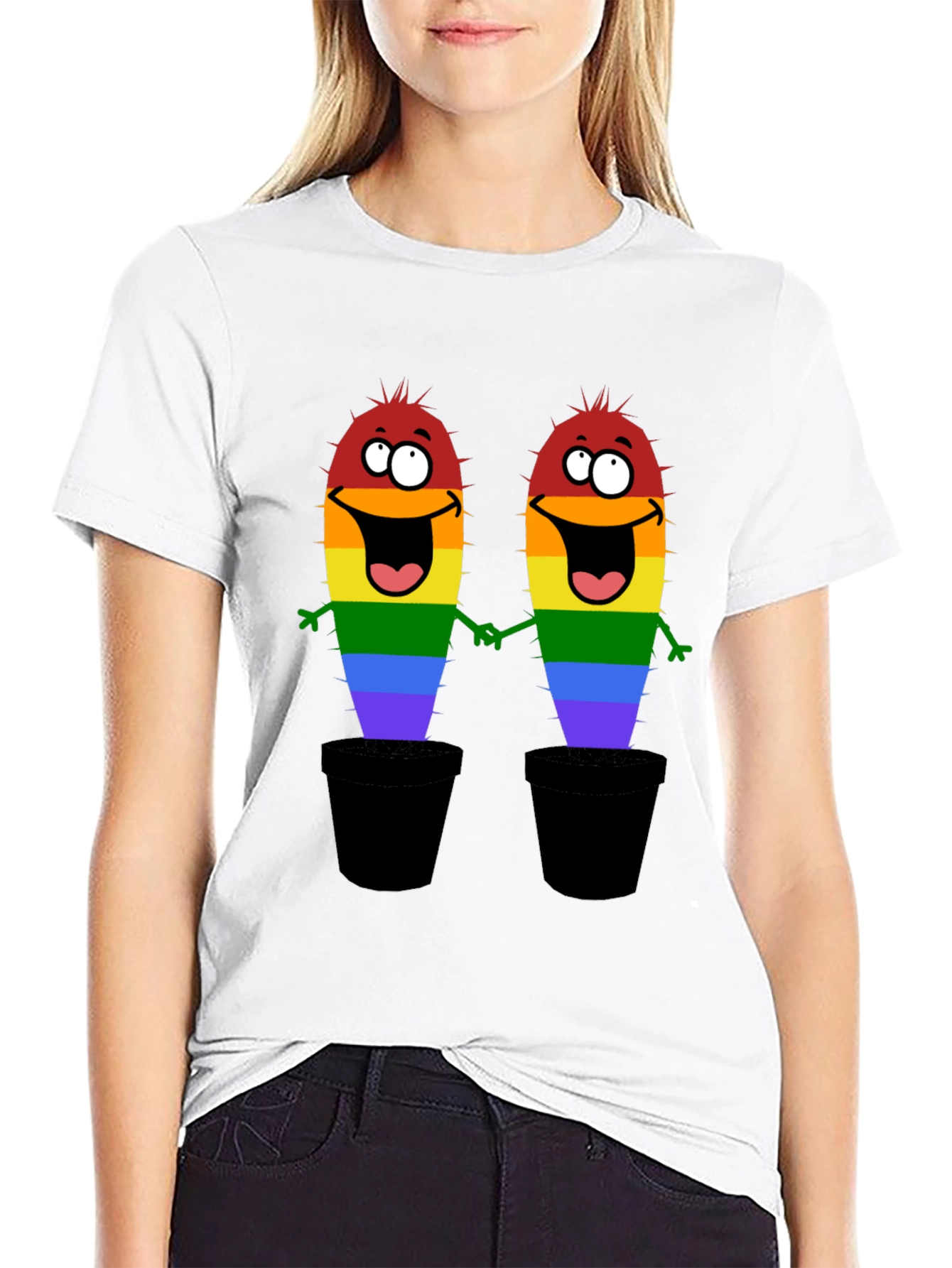 LGBTQ+ Pride Cactus Graphic T-Shirt