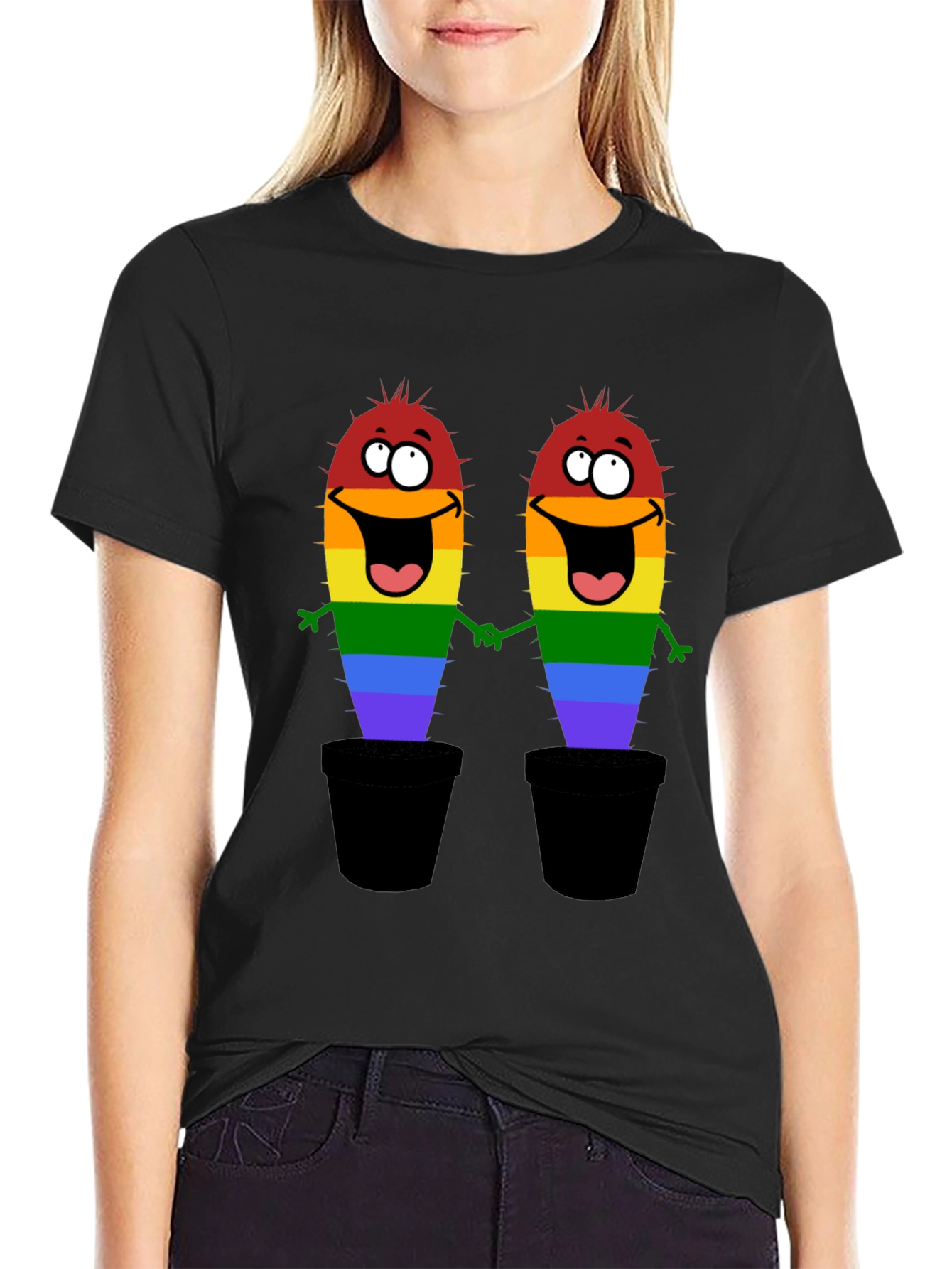 LGBTQ+ Pride Cactus Graphic T-Shirt