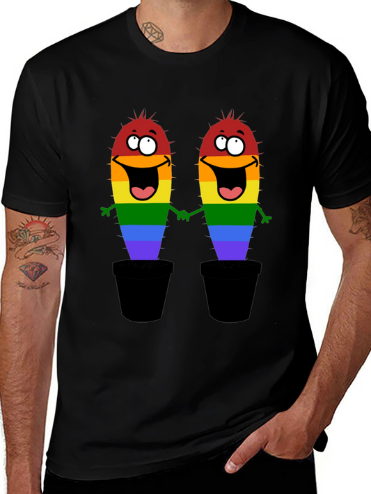 LGBTQ+ Pride Cactus Graphic T-Shirt