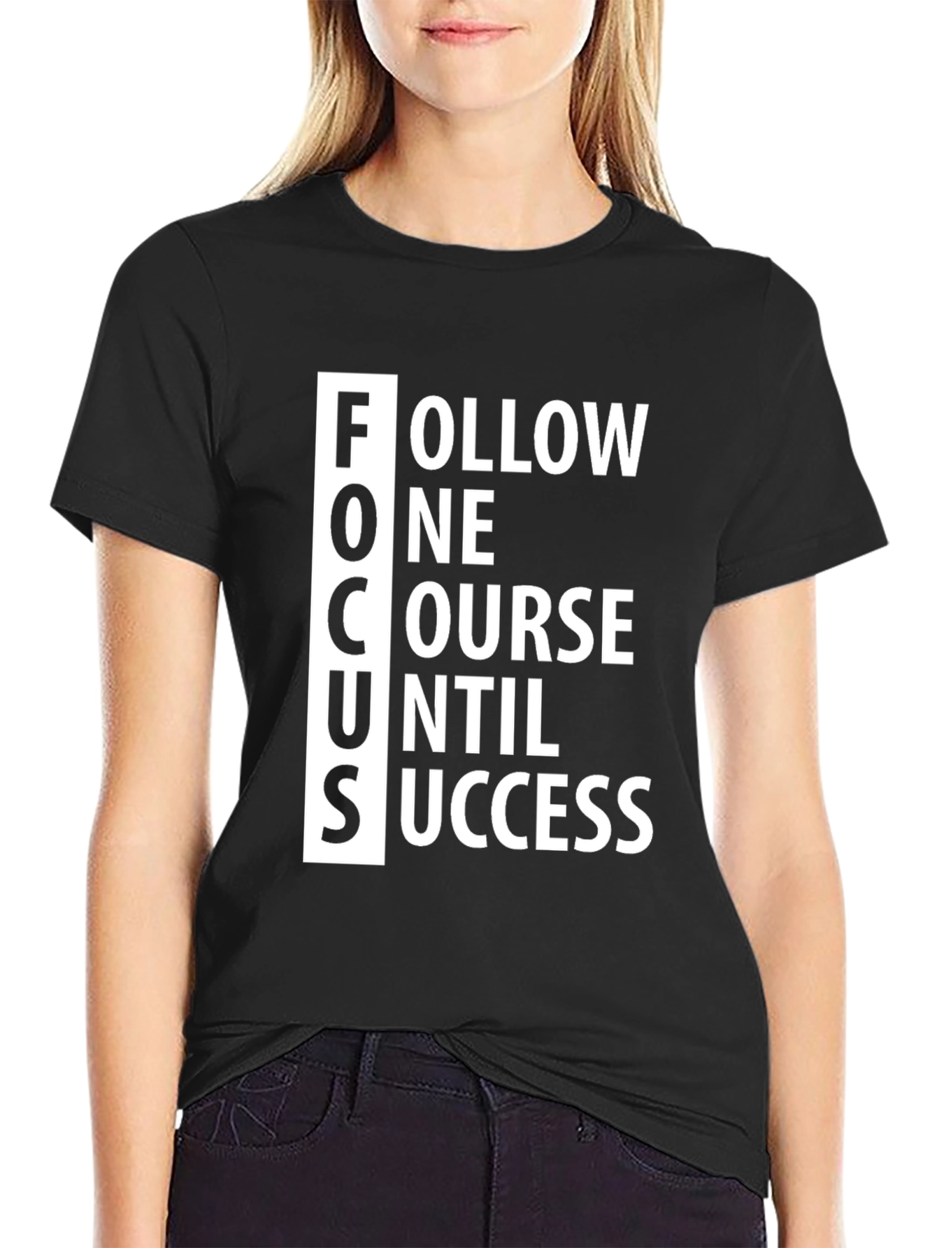 Motivational FOCUS Graphic Tee - Black