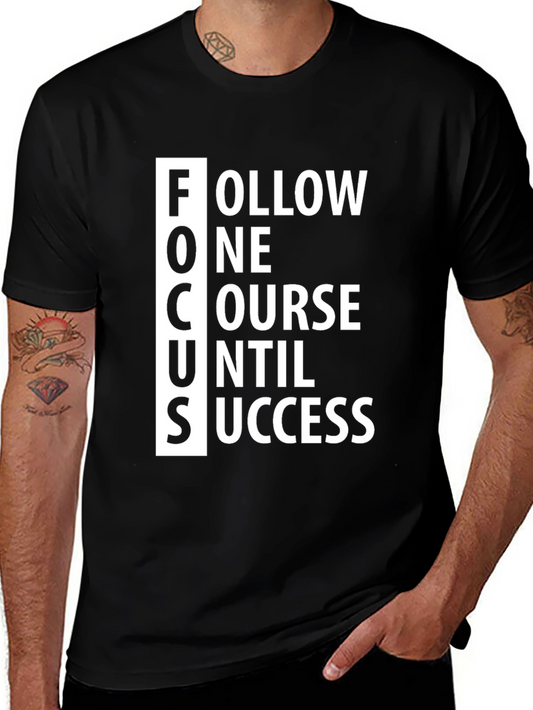 Motivational FOCUS Graphic Tee - Black