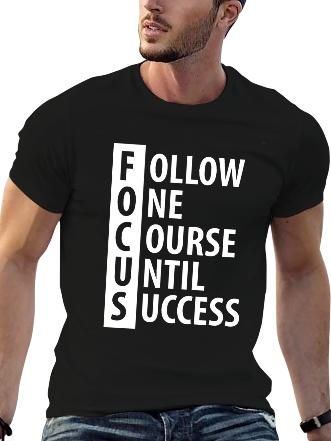 Motivational FOCUS Graphic Tee - Black