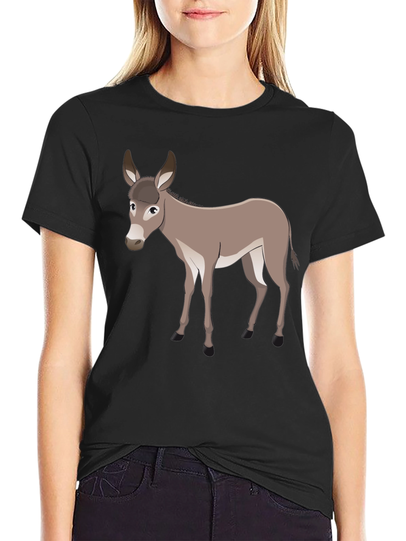 Donkey Graphic Tee - Unisex Black Cotton Shirt