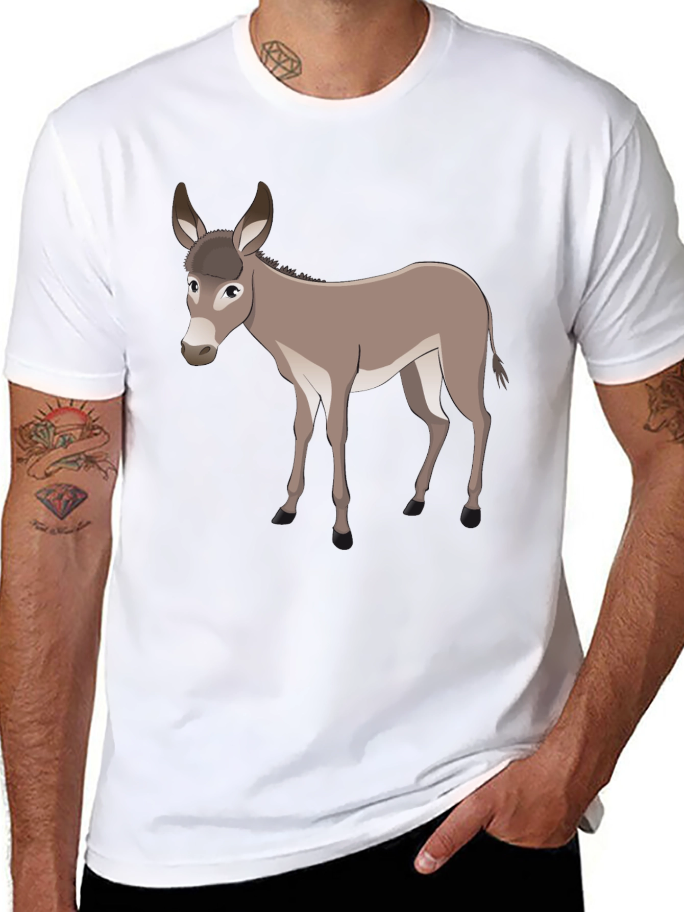 Donkey Graphic Tee - Unisex Black Cotton Shirt