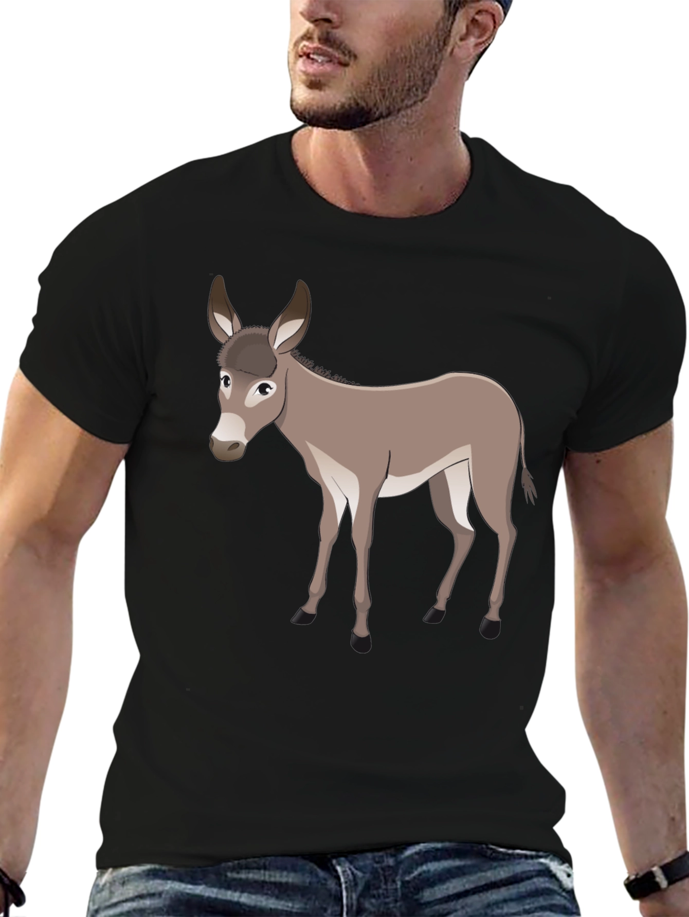Donkey Graphic Tee - Unisex Black Cotton Shirt