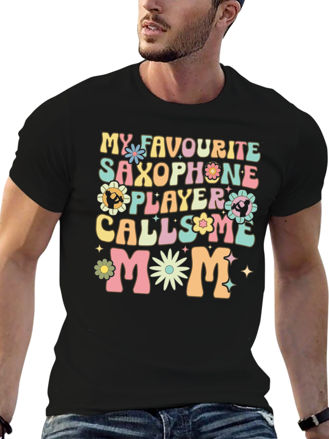 Saxophone Player Mom Graphic T-Shirt