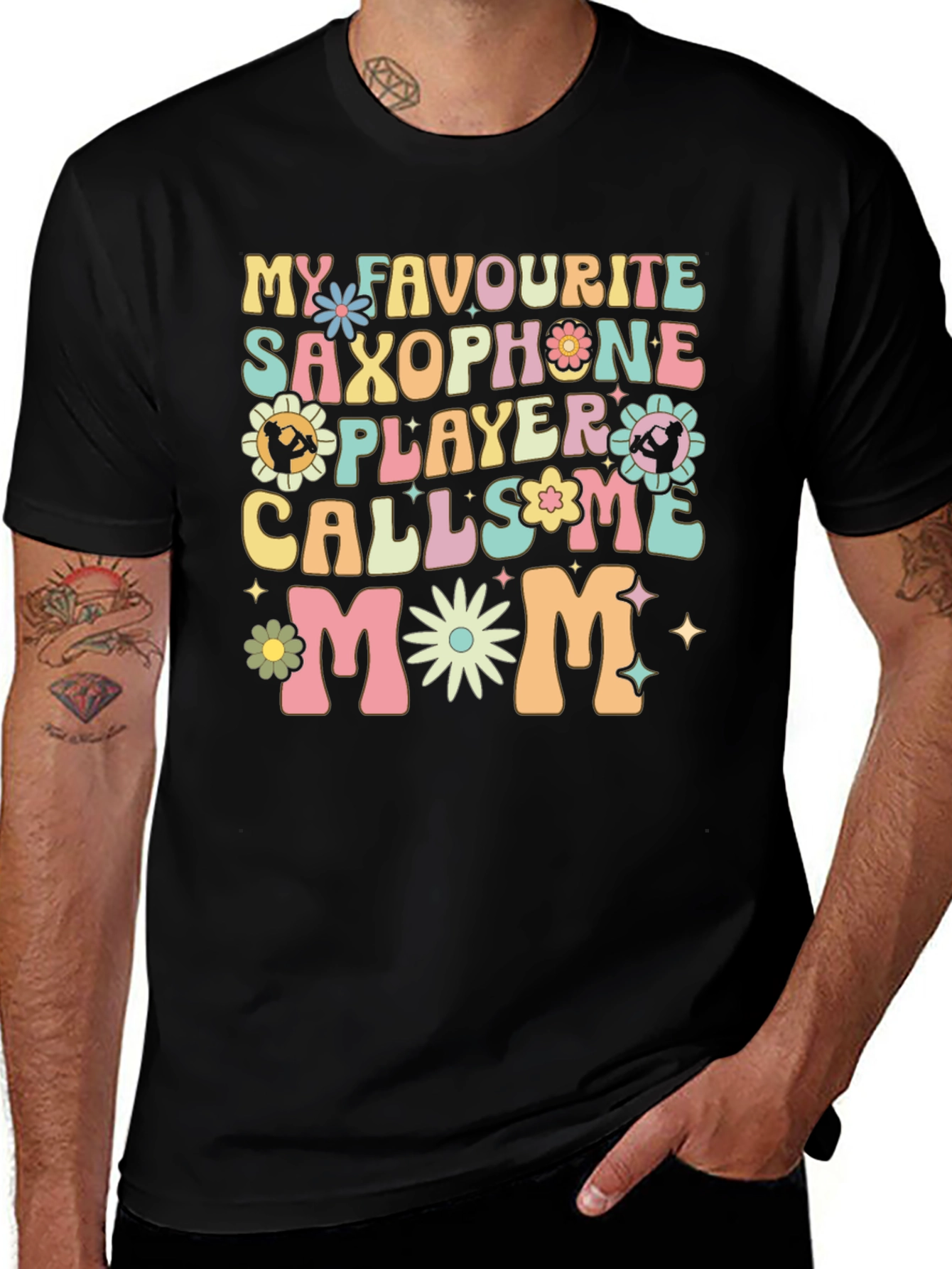 Saxophone Player Mom Graphic T-Shirt