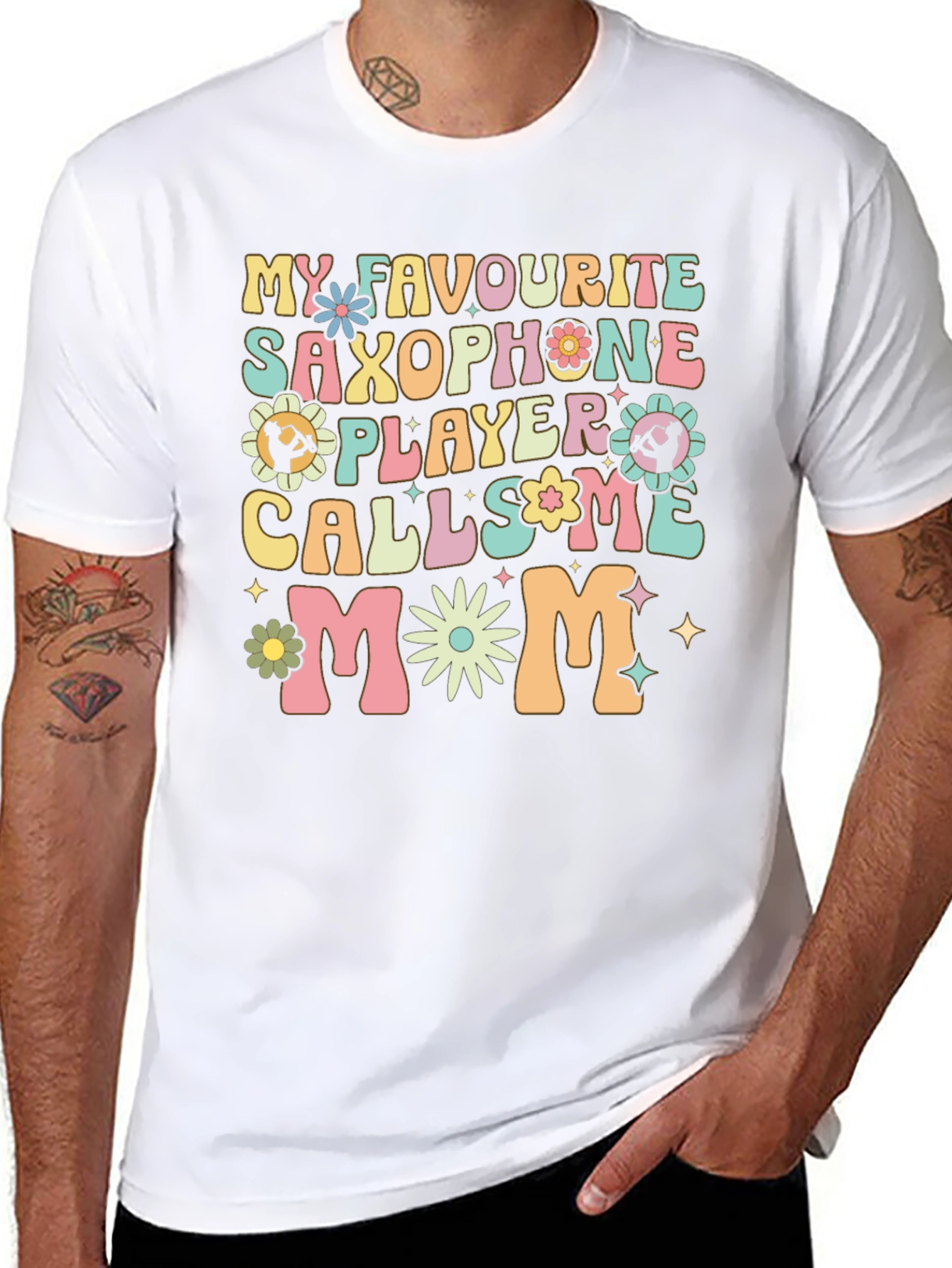 Saxophone Player Mom Graphic T-Shirt