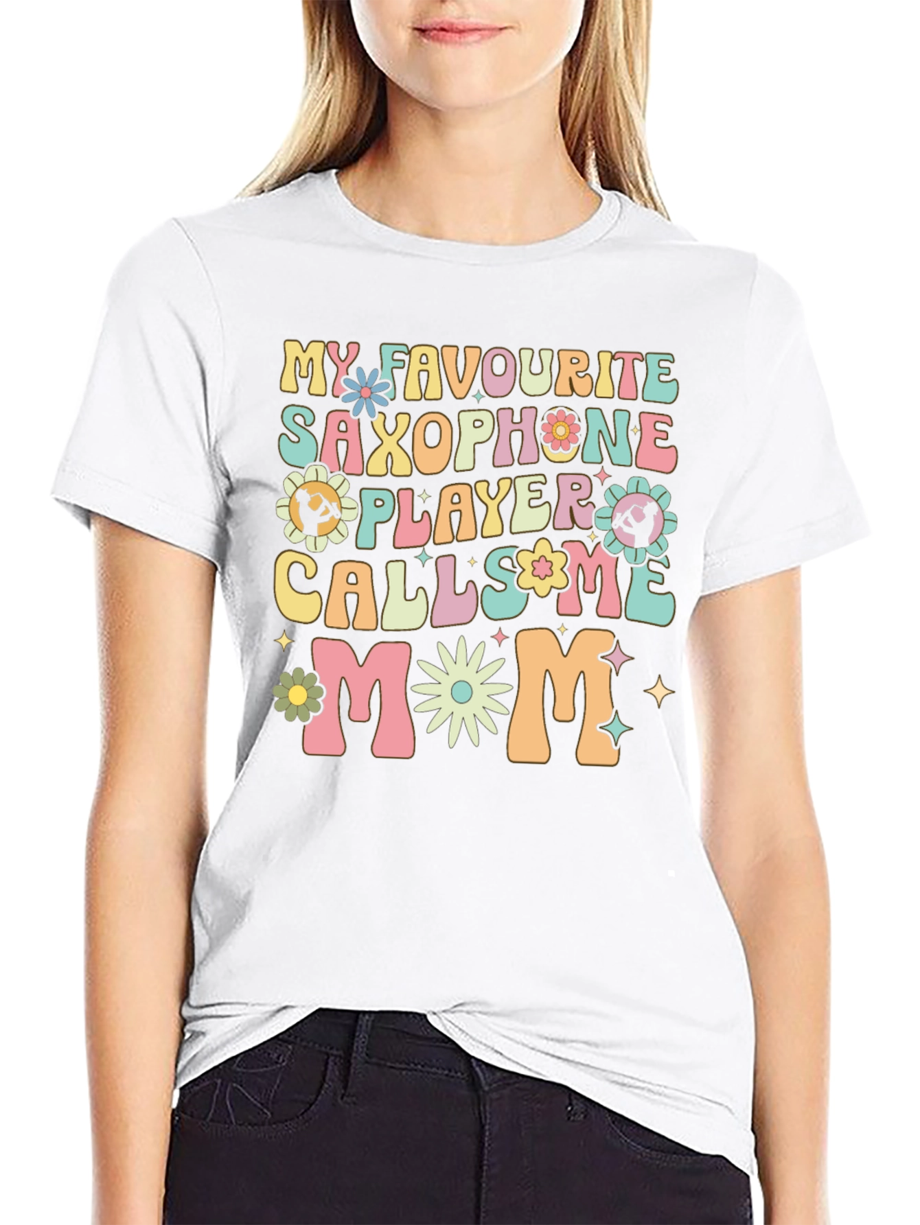 Saxophone Player Mom Graphic T-Shirt