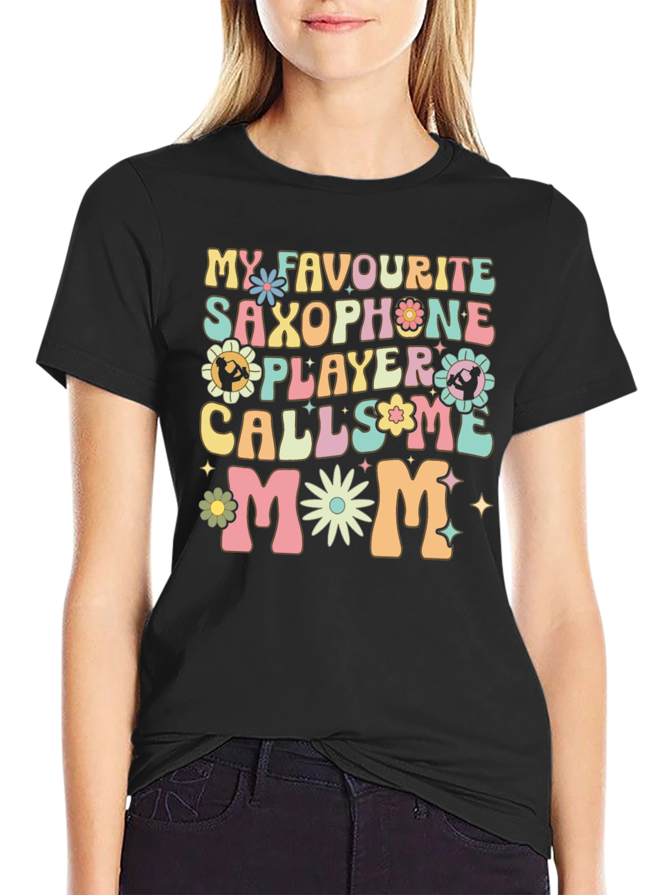 Saxophone Player Mom Graphic T-Shirt