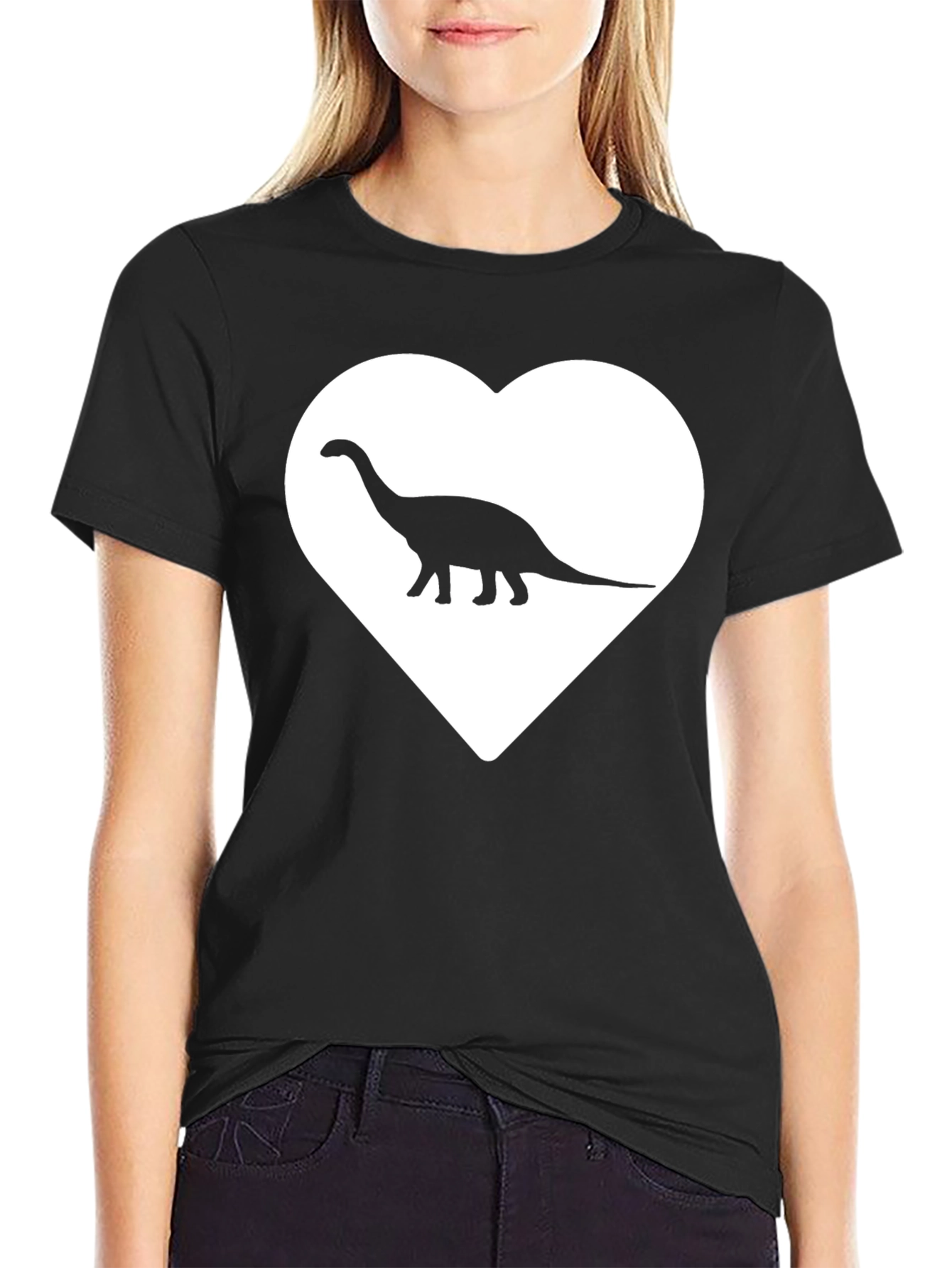 Dino Love T-Shirt - Graphic Heart Tee