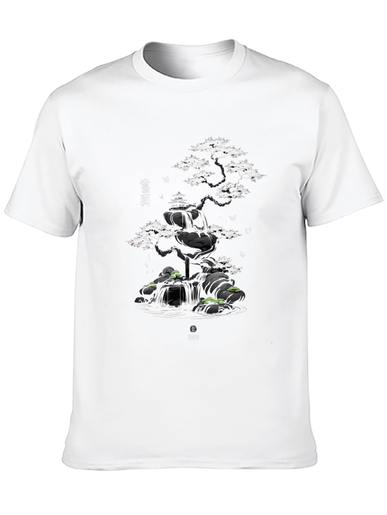 Zen Garden Waterfall Graphic T-Shirt