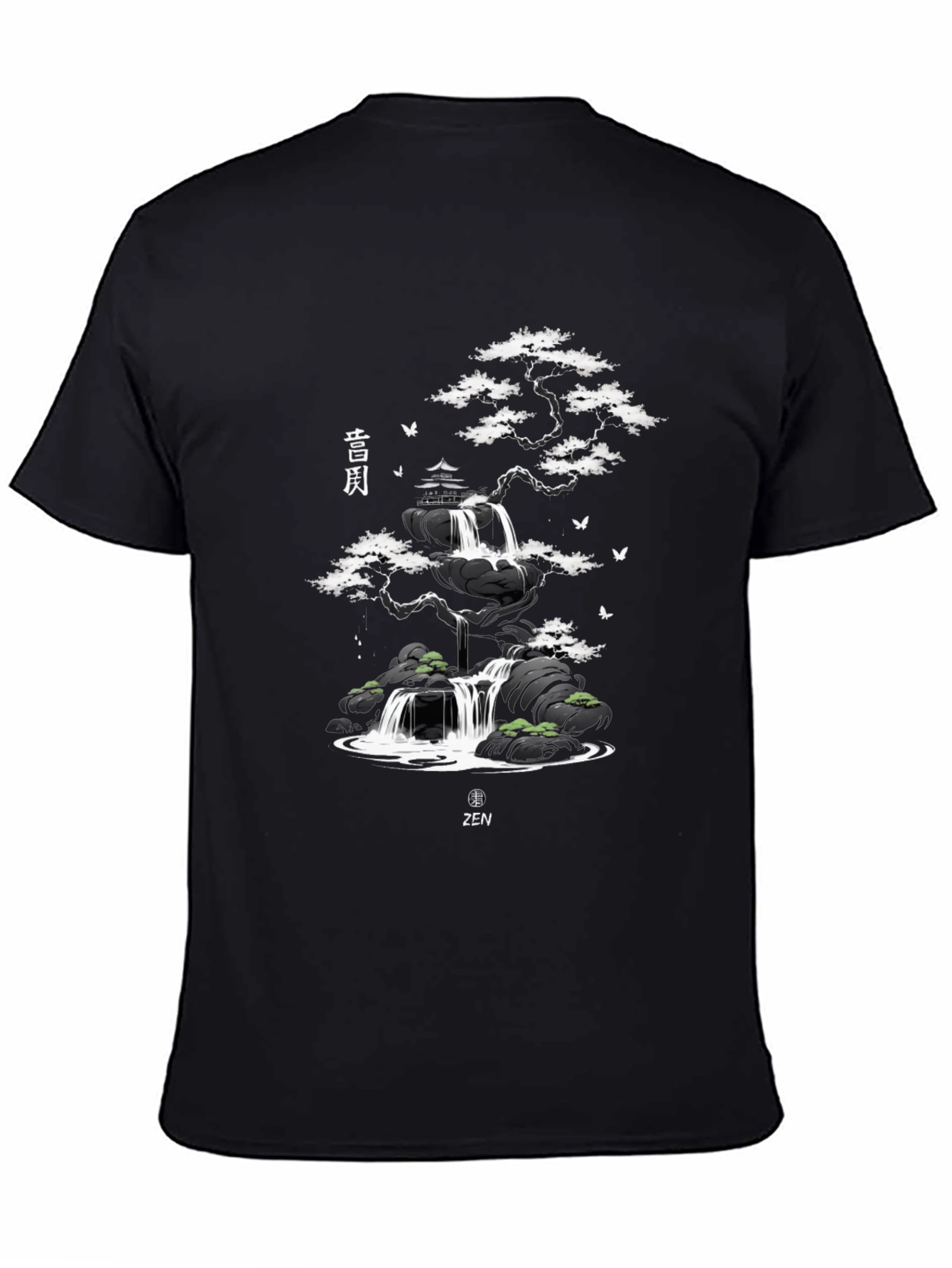 Zen Garden Waterfall Graphic T-Shirt