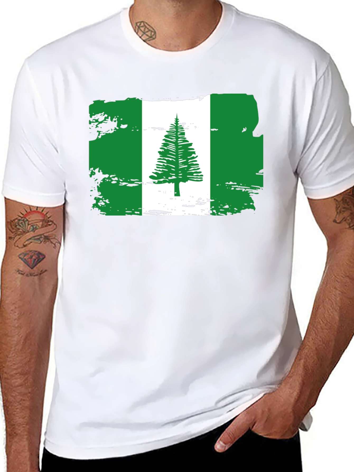 Norfolk Island Flag T-Shirt - Distressed Style Tee